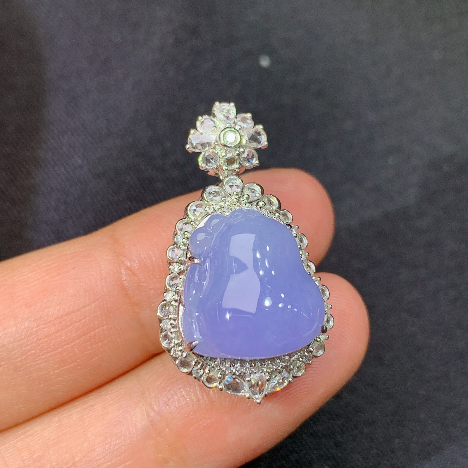 紫罗兰葫芦吊坠，18k金镶嵌，温润细腻，颜色鲜艳，Yq 尺寸27.9*16.3*12.5