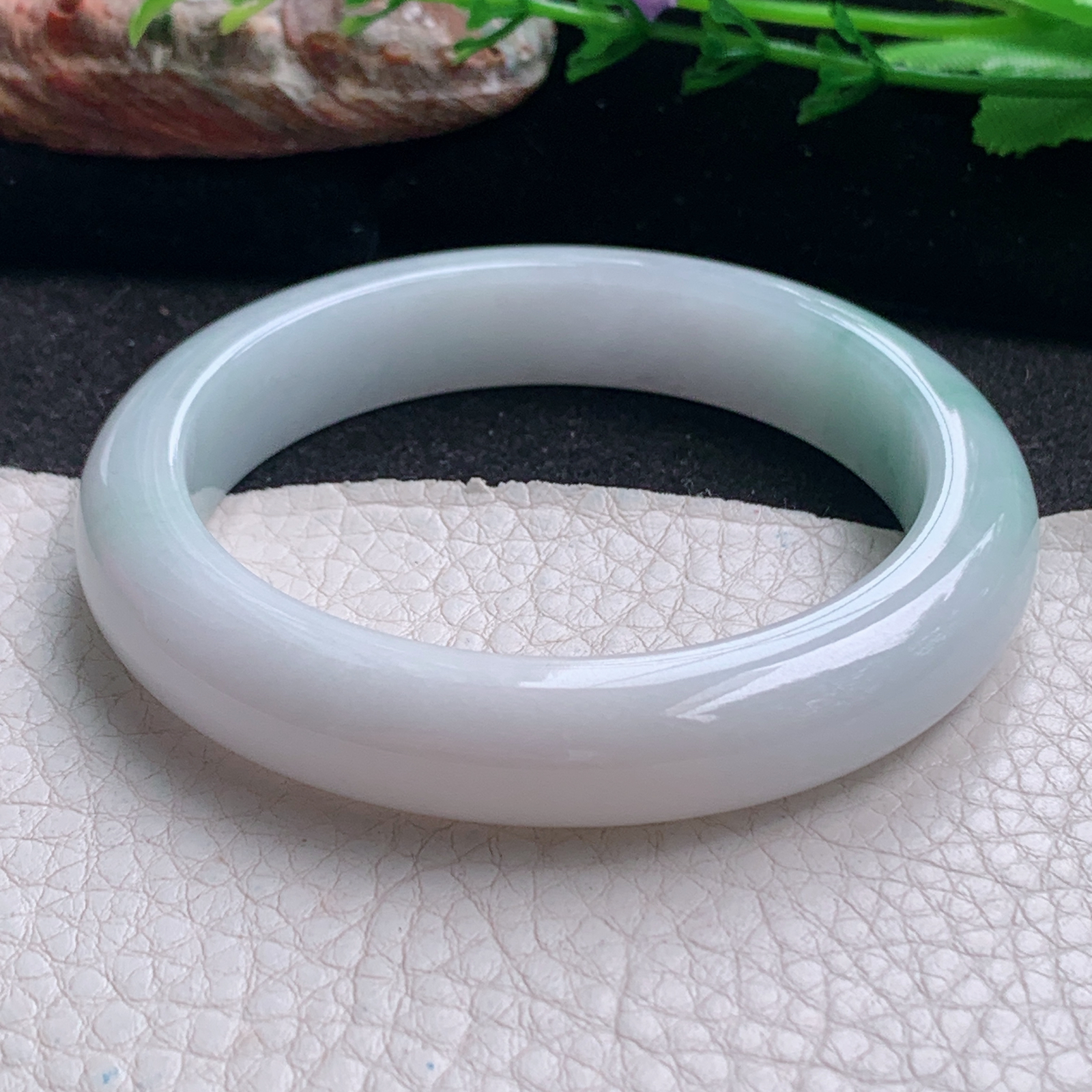 ee实拍54.5*11.6*8.6平安镯 天然缅甸翡翠a货手镯飘花水润正圈玉镯子