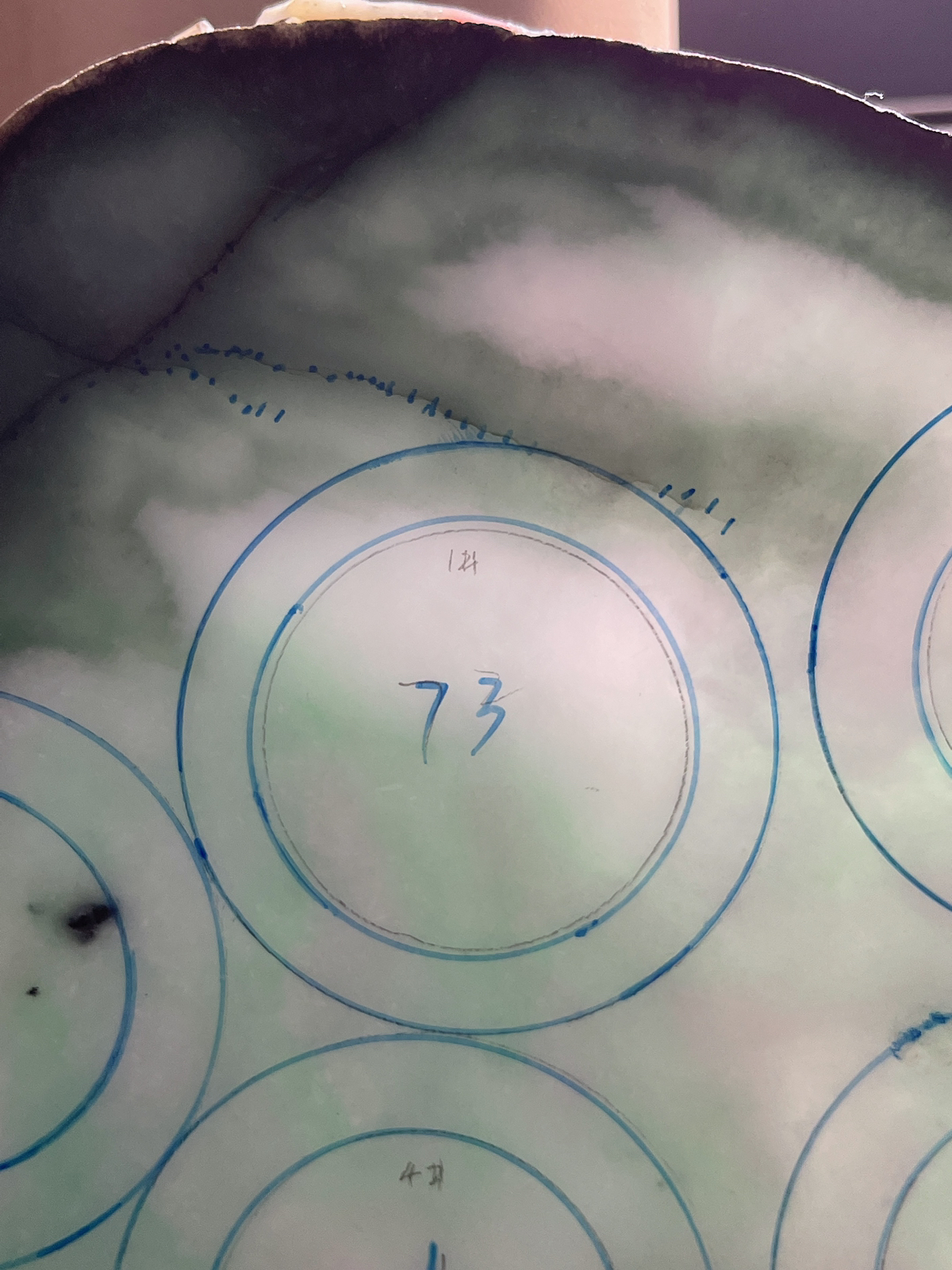 翡翠板料，⭕️正圈最大做57，圆条最大做正53