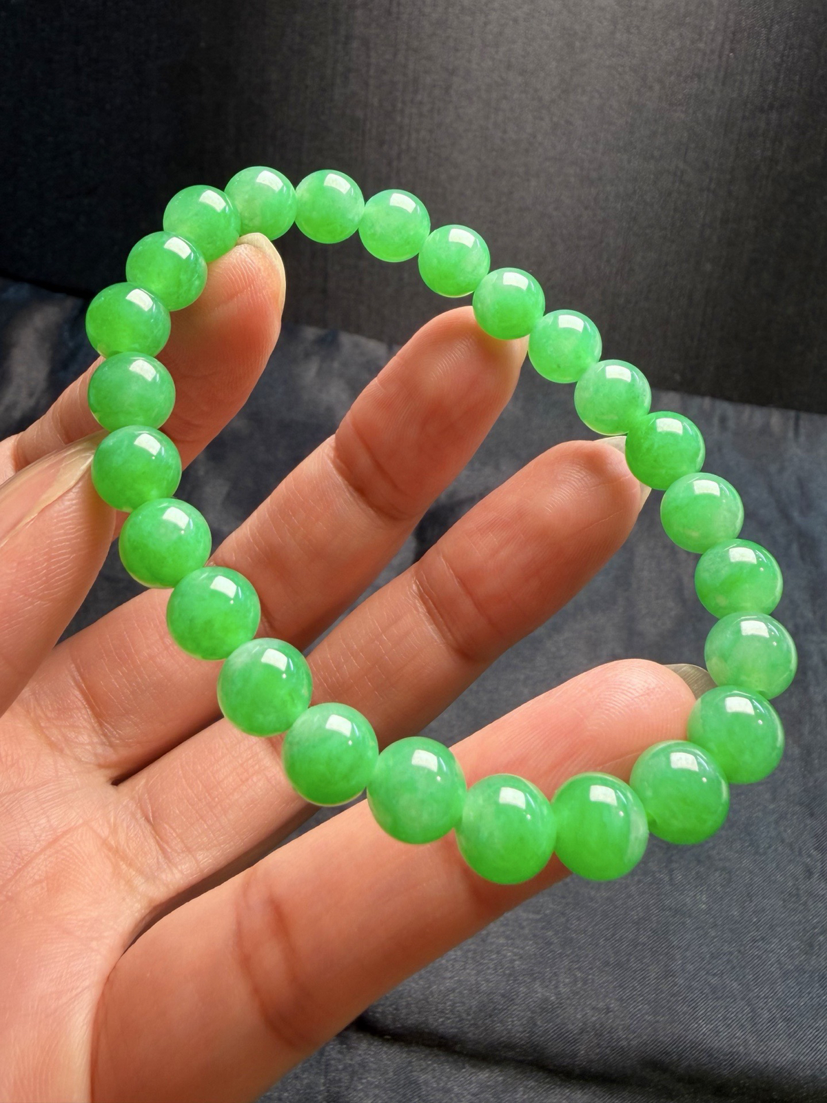 阳绿手串，8mm、25粒
