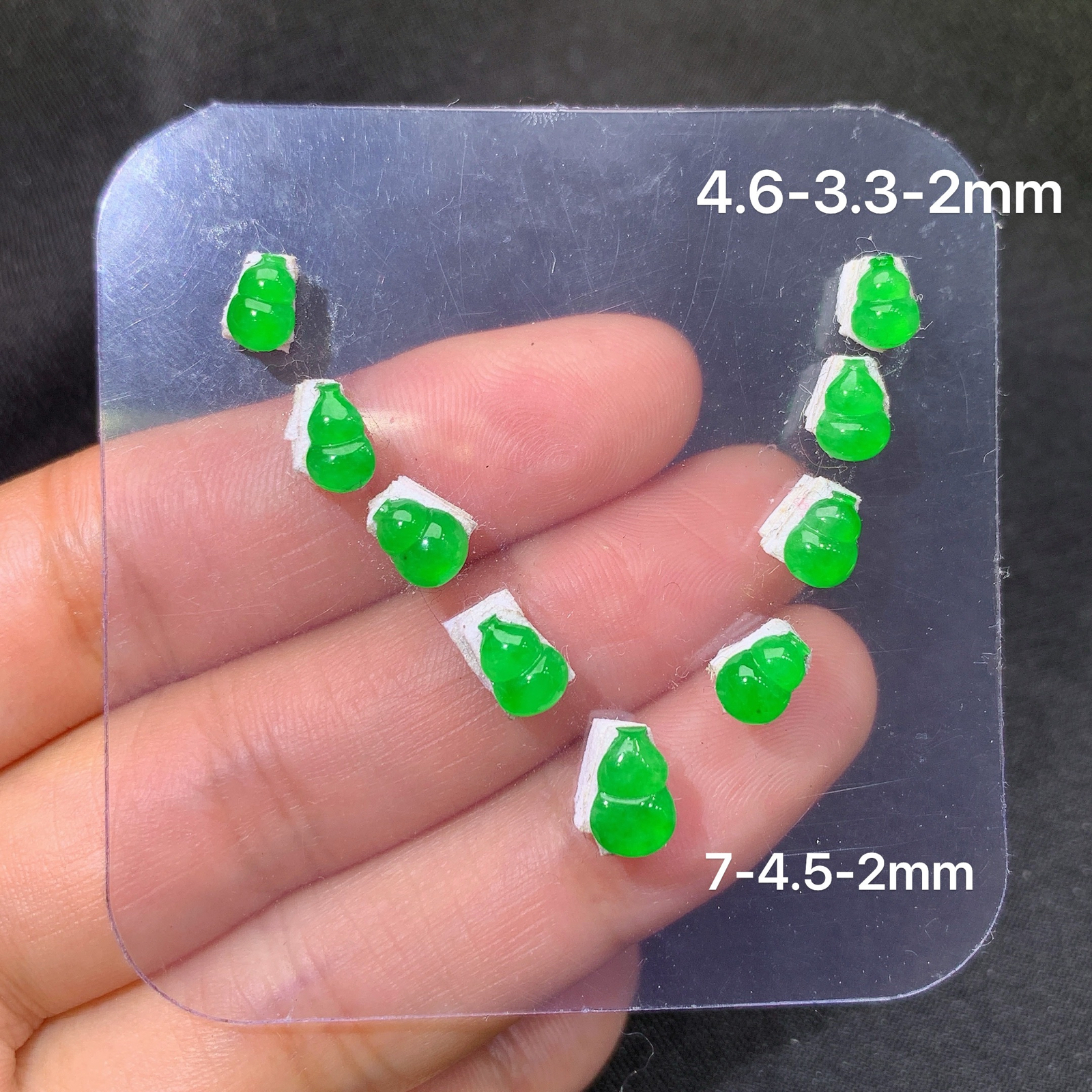 冰阳绿葫芦一手，镶嵌佳品，冰润色阳，种水足，Jm 尺寸7*4.5*2