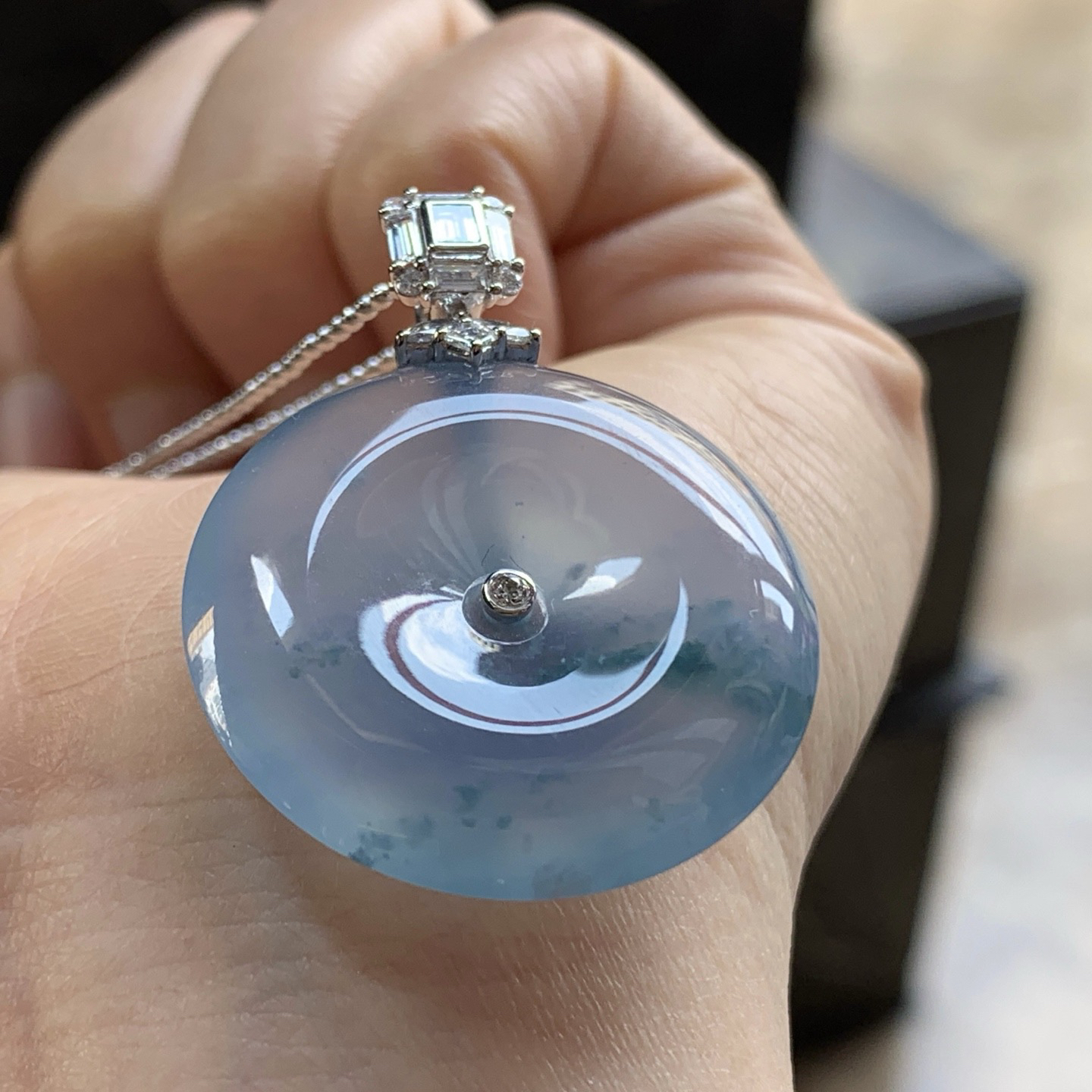 金钻镶嵌冰紫平安扣^_^鲜艳