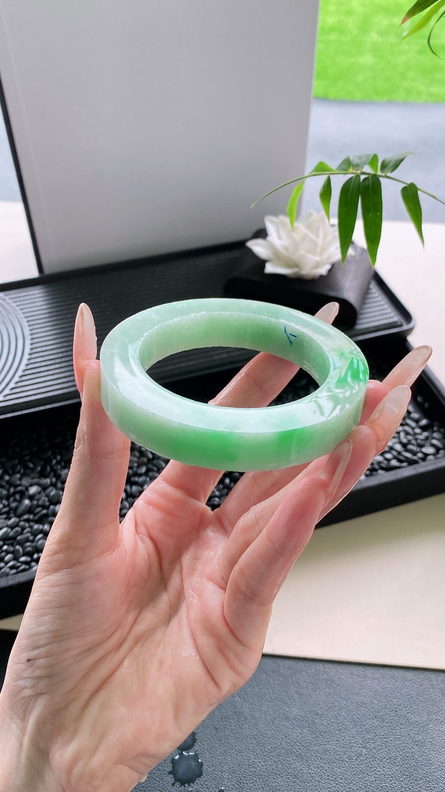 【白底青手镯胚】