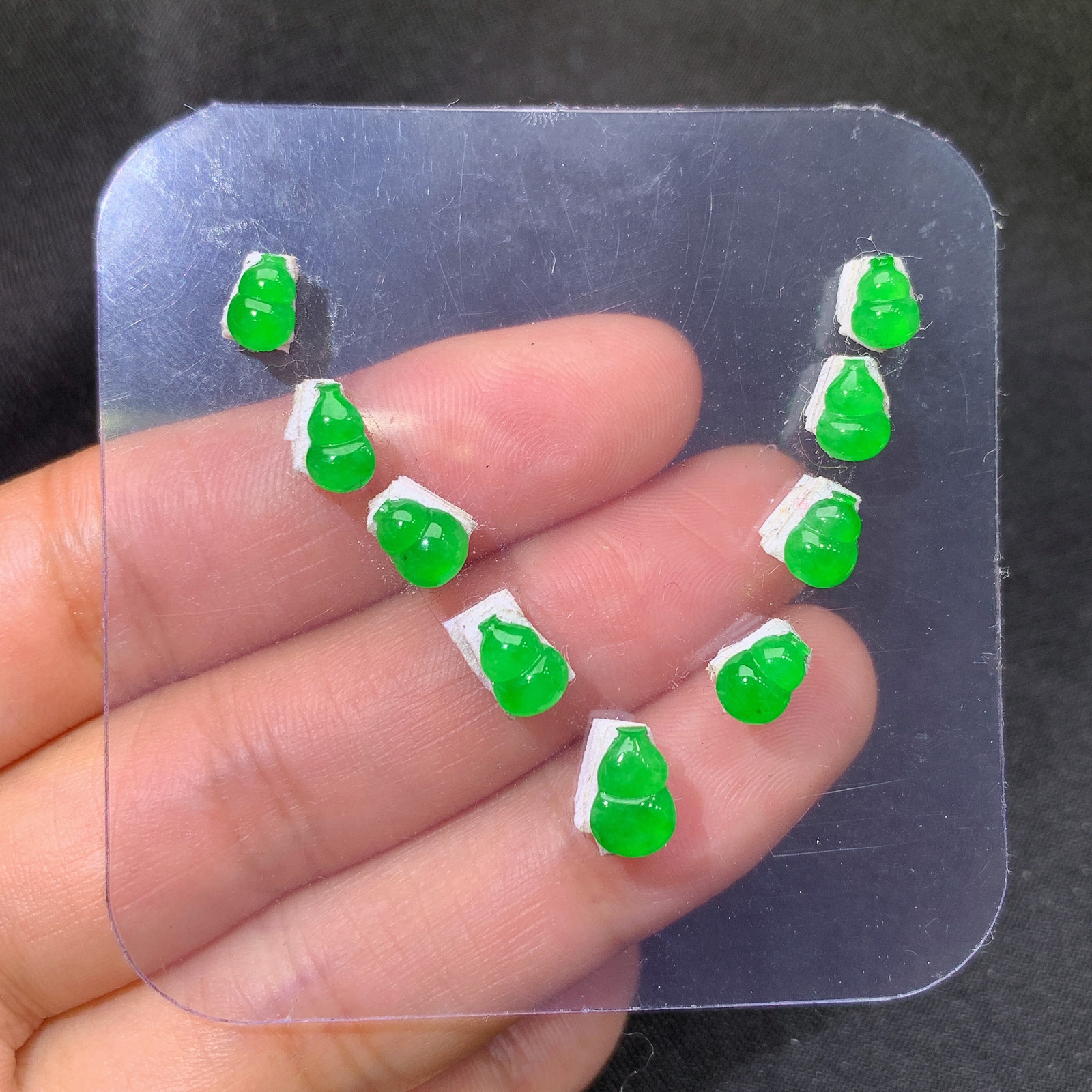 冰阳绿葫芦一手，镶嵌佳品，冰润色阳，种水足，Jm 尺寸7*4.5*2