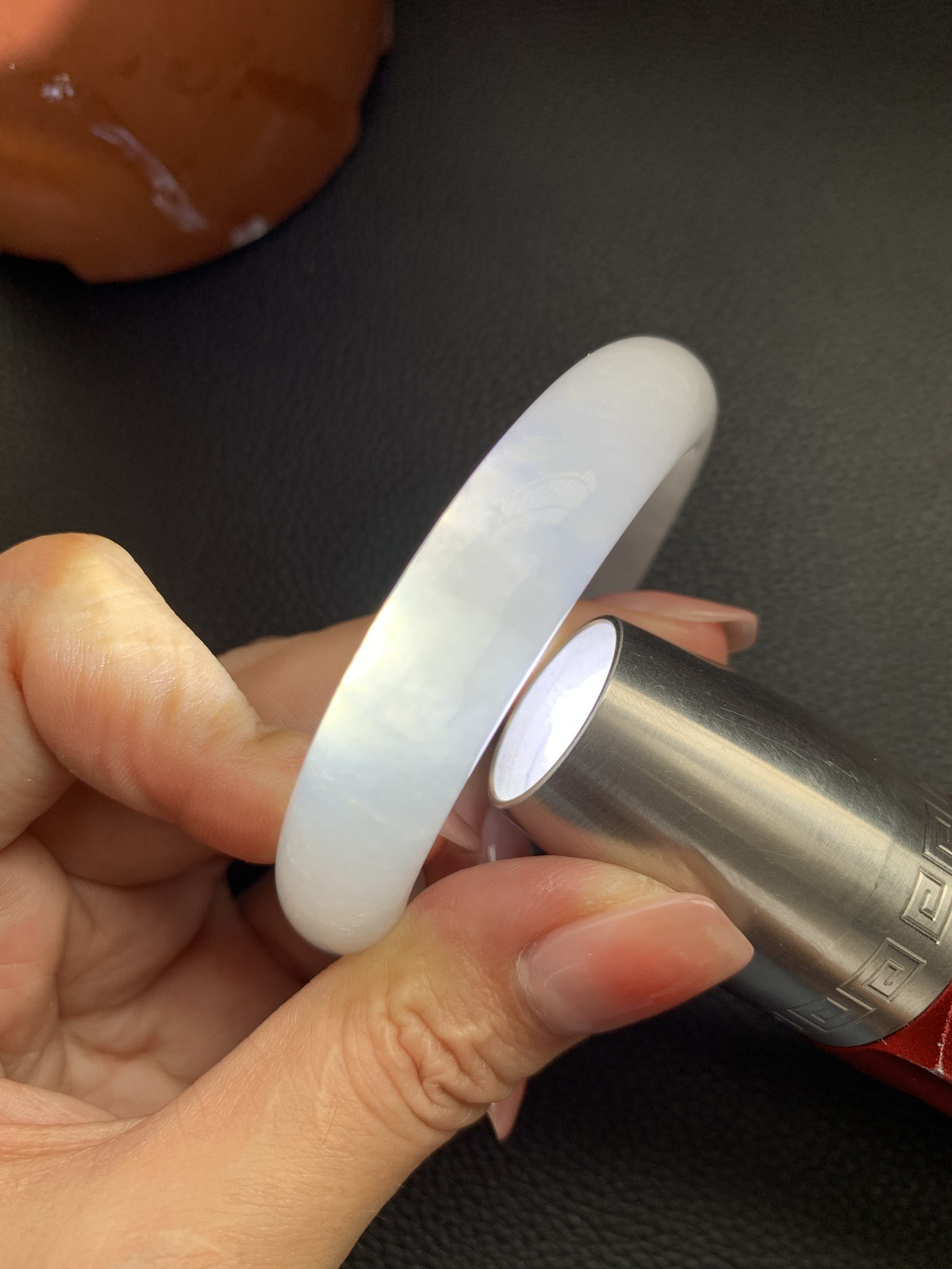 冰种细腻白月光手镯，圈口51-12.1-8.1，胶感十足，透手感极强，种水货，经典白月光干净清爽冰透