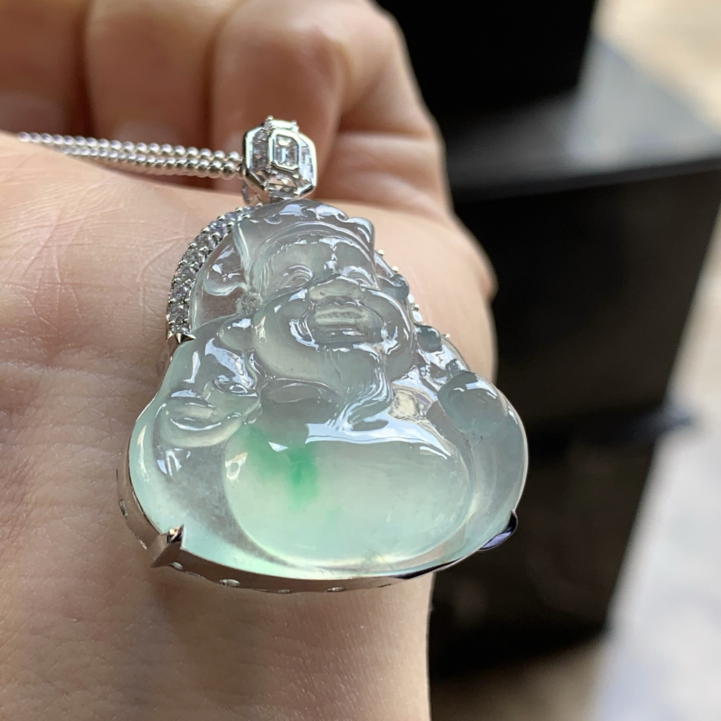 金钻镶嵌冰晴飘绿财神^_^冰透