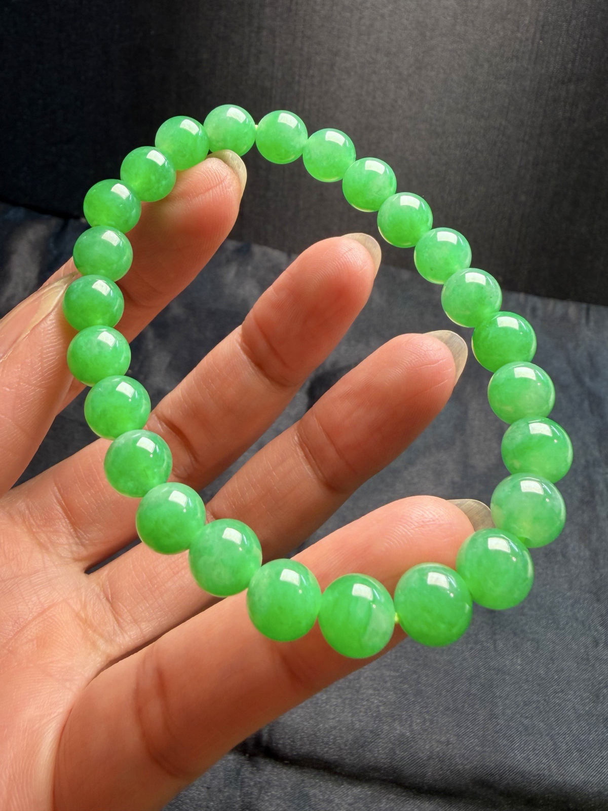 阳绿手串，8mm、25粒