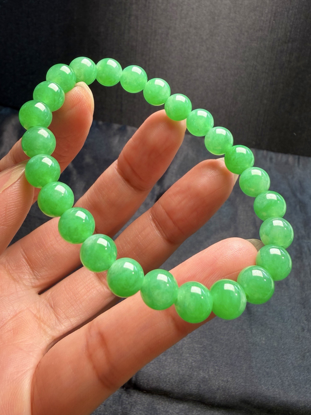 阳绿手串，8mm、25粒