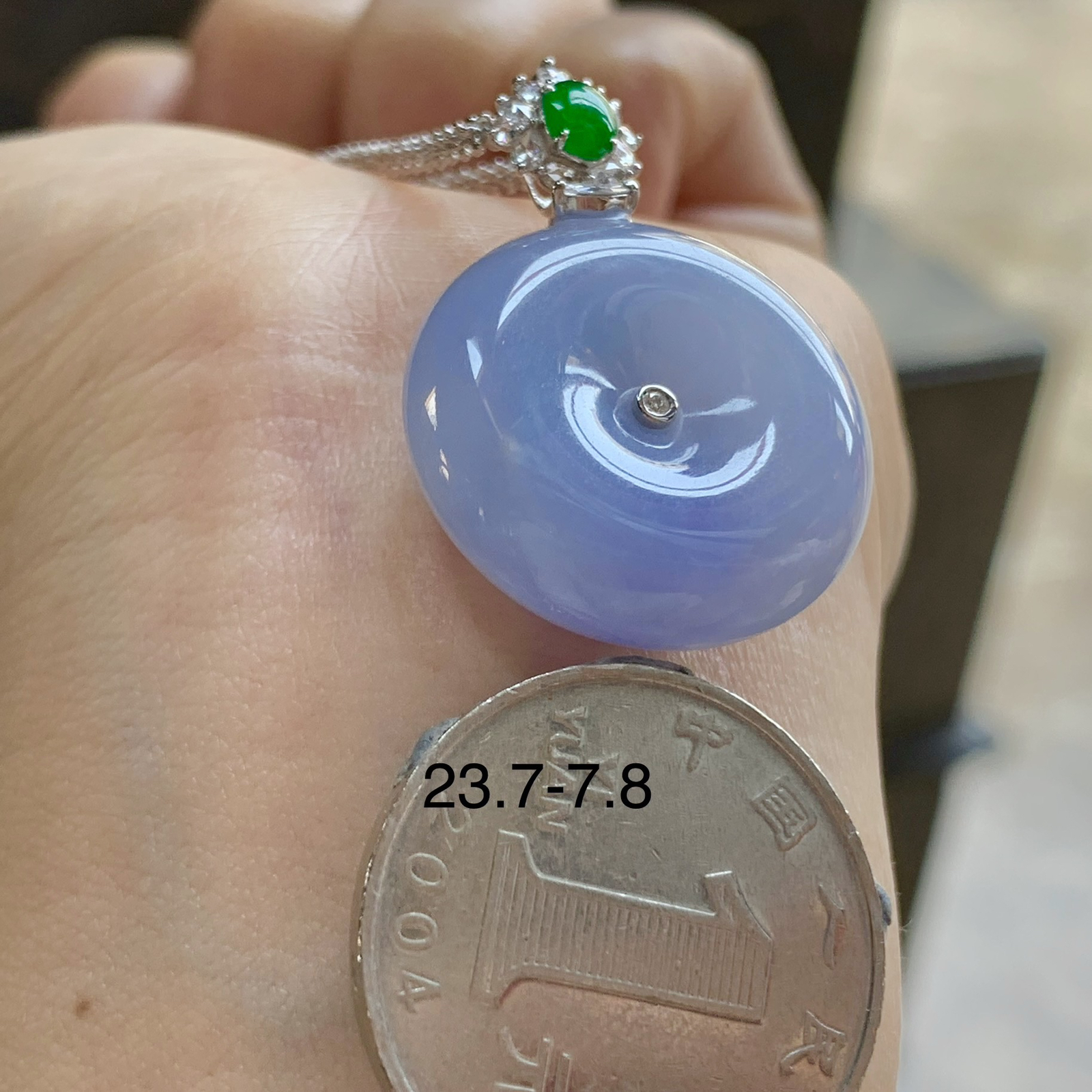 金镶嵌紫罗兰平安扣^_^颜色鲜艳