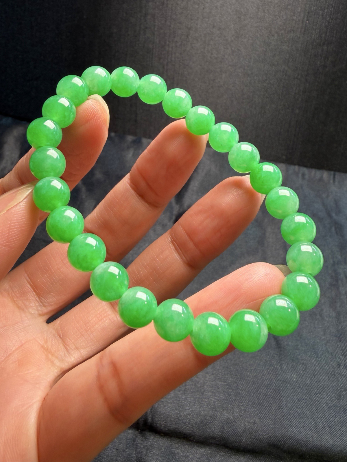 阳绿手串，8mm、25粒