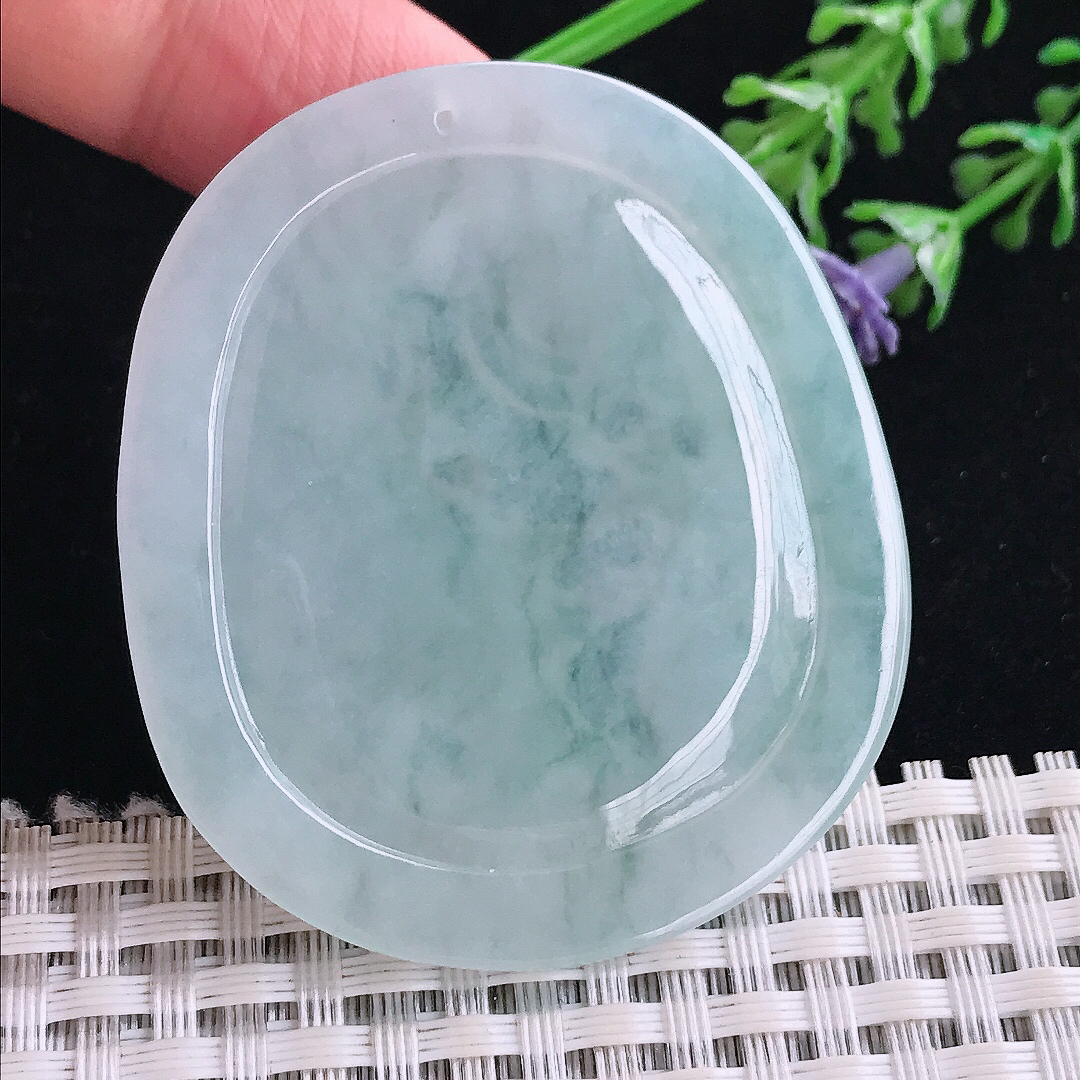 实拍A货翡翠52/45/5老坑冰胶水灵霸气龙牌吊坠翡翠玉牌挂件