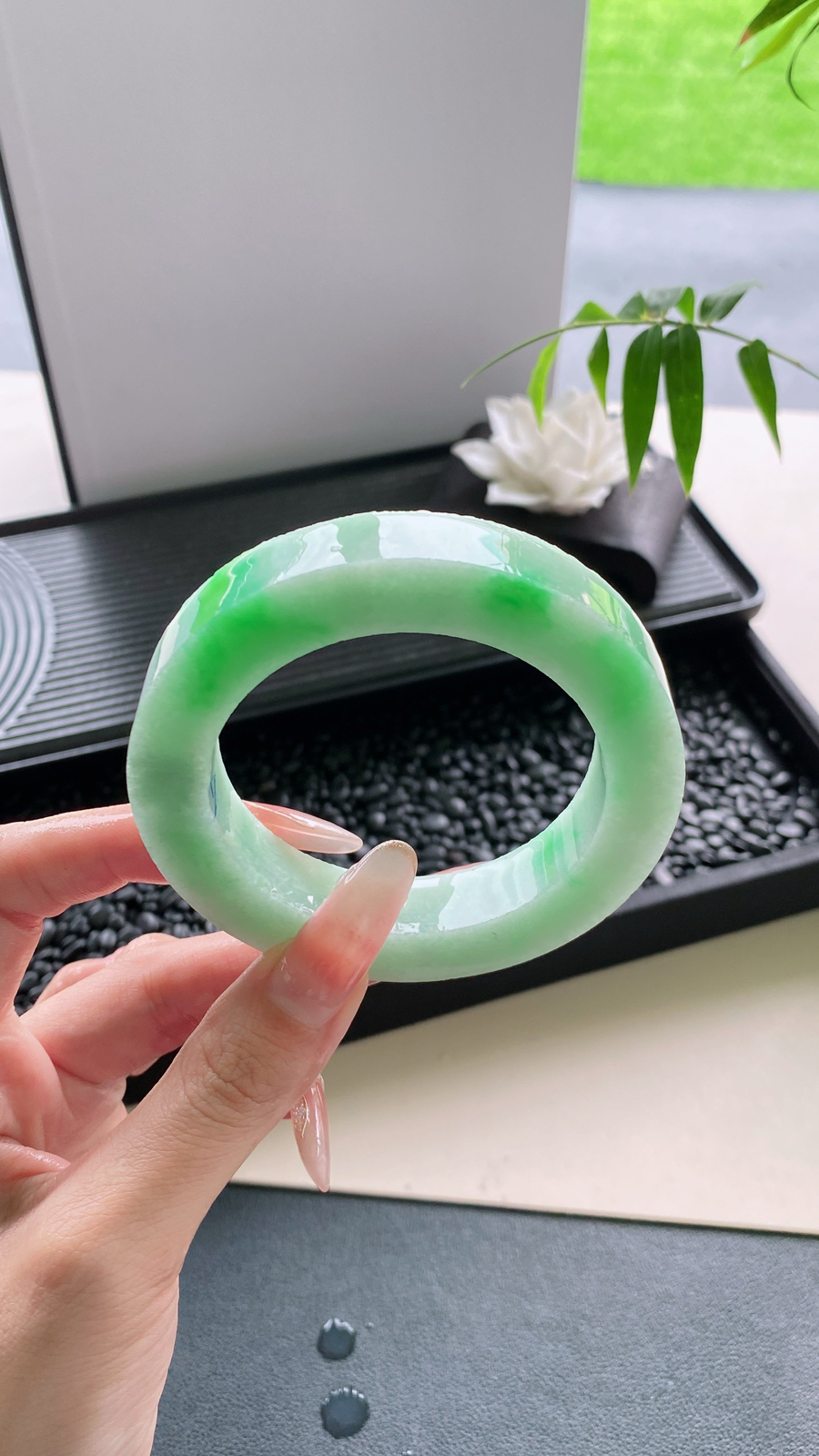 【白底青手镯胚】