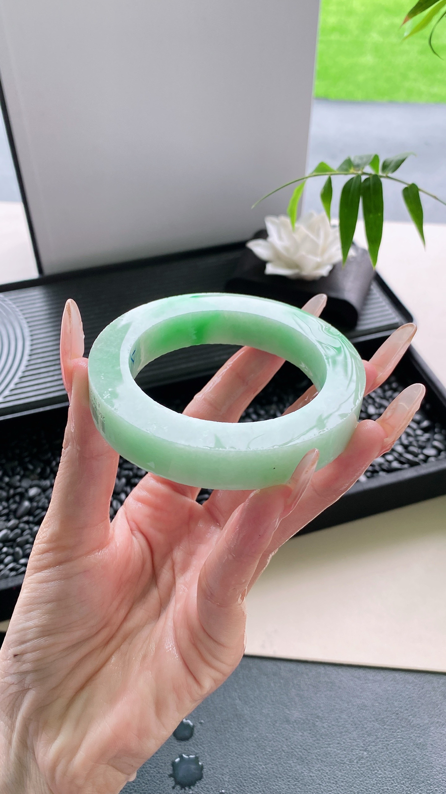 【白底青手镯胚】