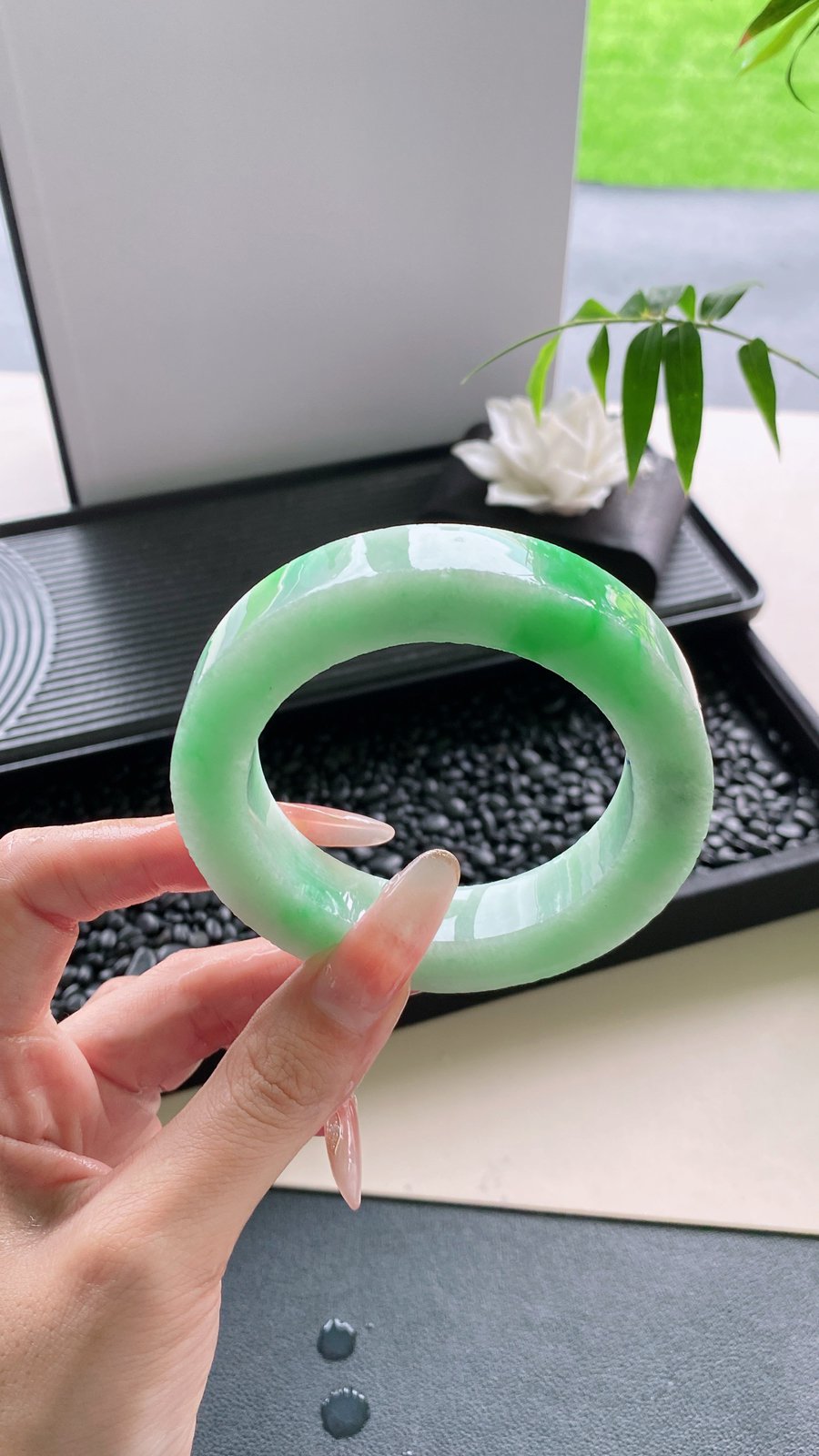 【白底青手镯胚】