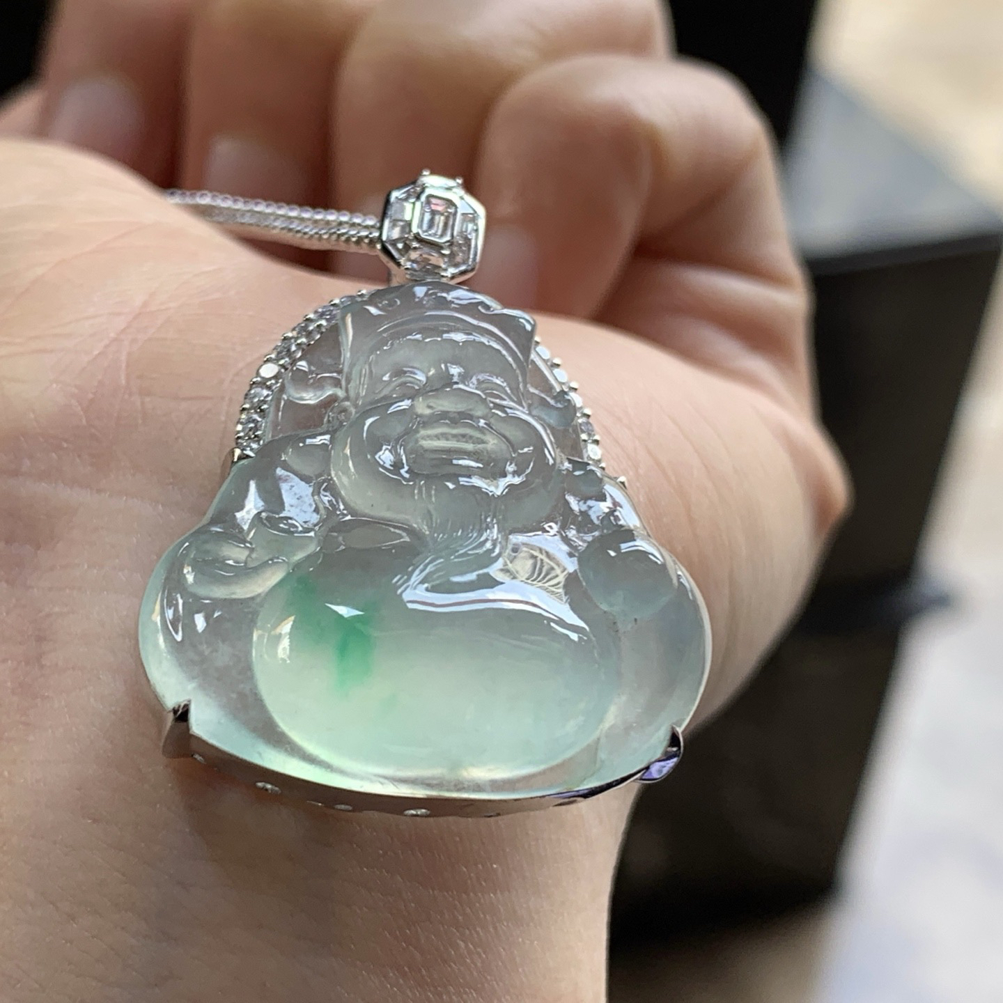 金钻镶嵌冰晴飘绿财神^_^冰透