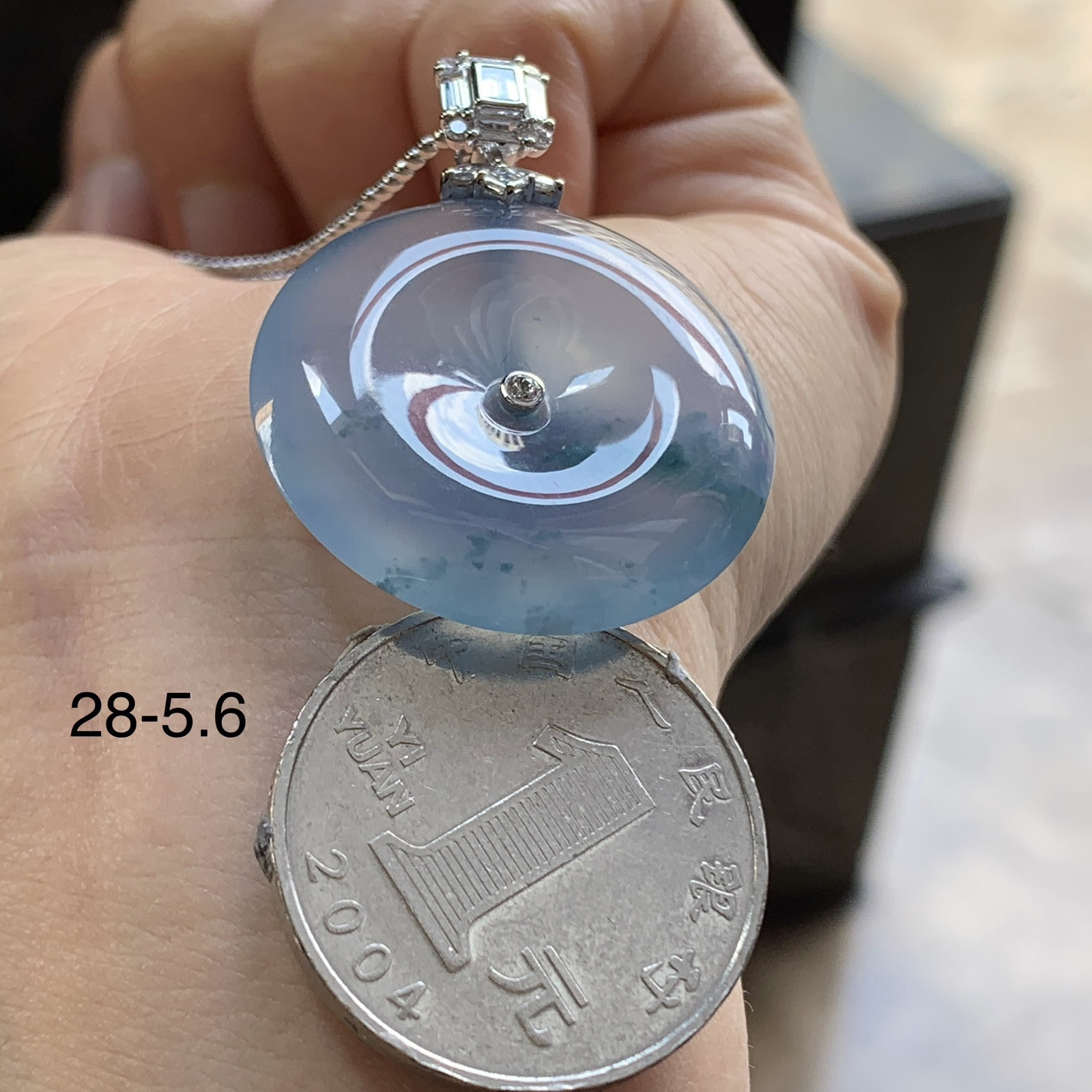 金钻镶嵌冰紫平安扣^_^鲜艳