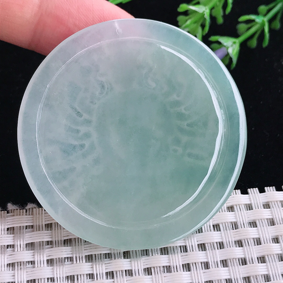 实拍A货翡翠50/5.4老坑冰胶果冻冰晴千手观音吊坠翡翠玉牌