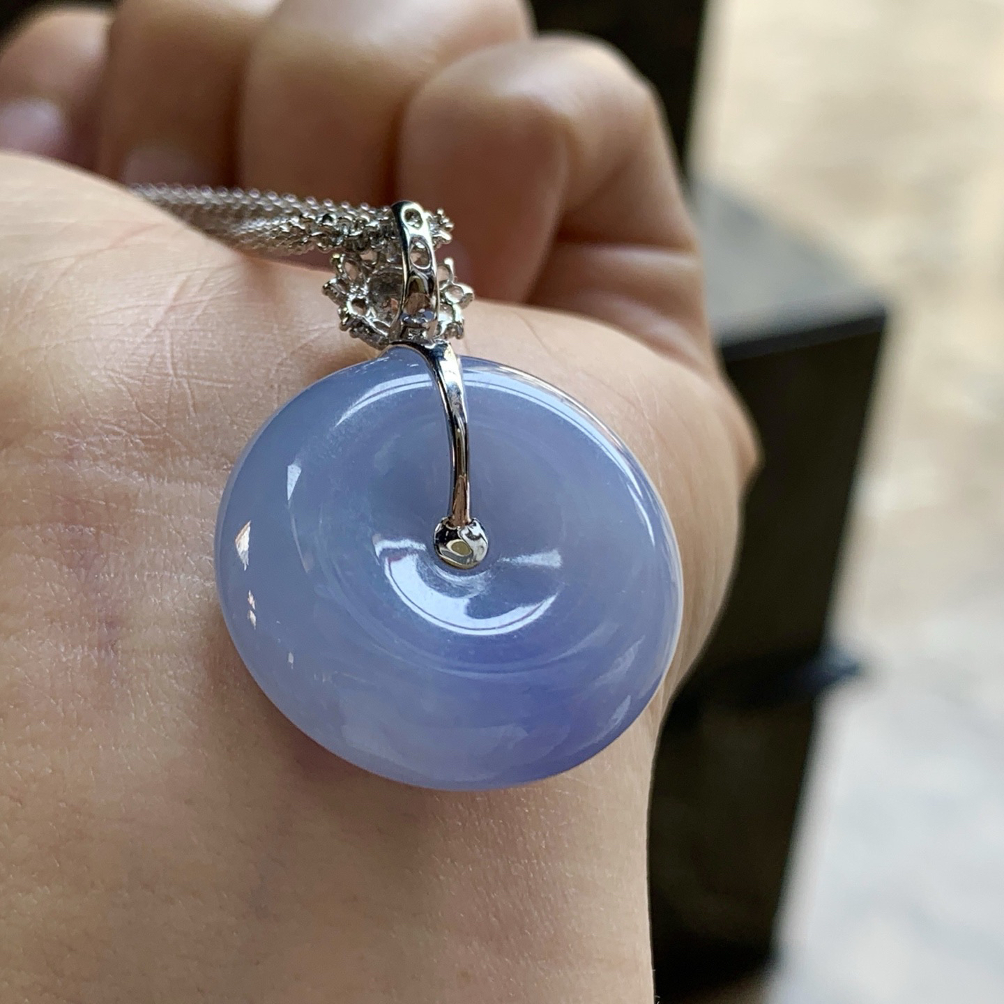 金镶嵌紫罗兰平安扣^_^颜色鲜艳