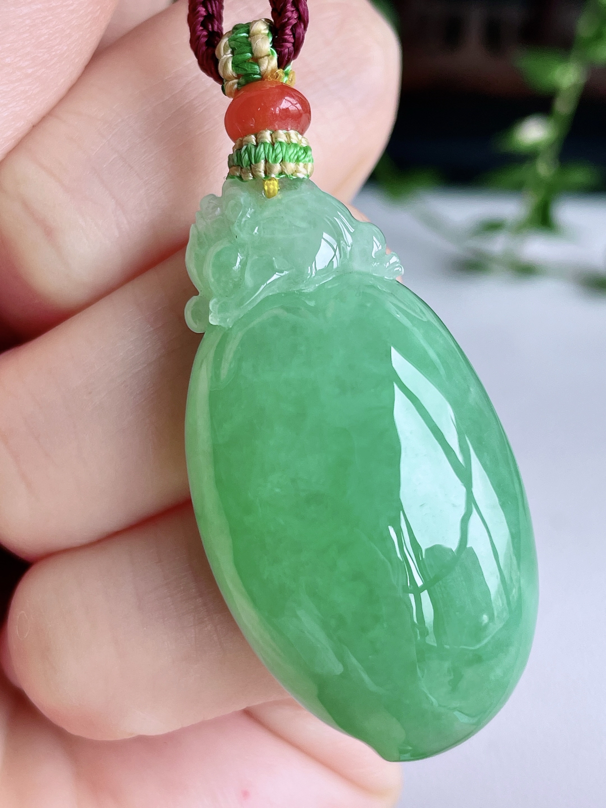 【裸石】冰晴绿貔貅福瓜吊坠
【说明】缅料 性价比高  
【尺寸】41-21.2-14.2.
