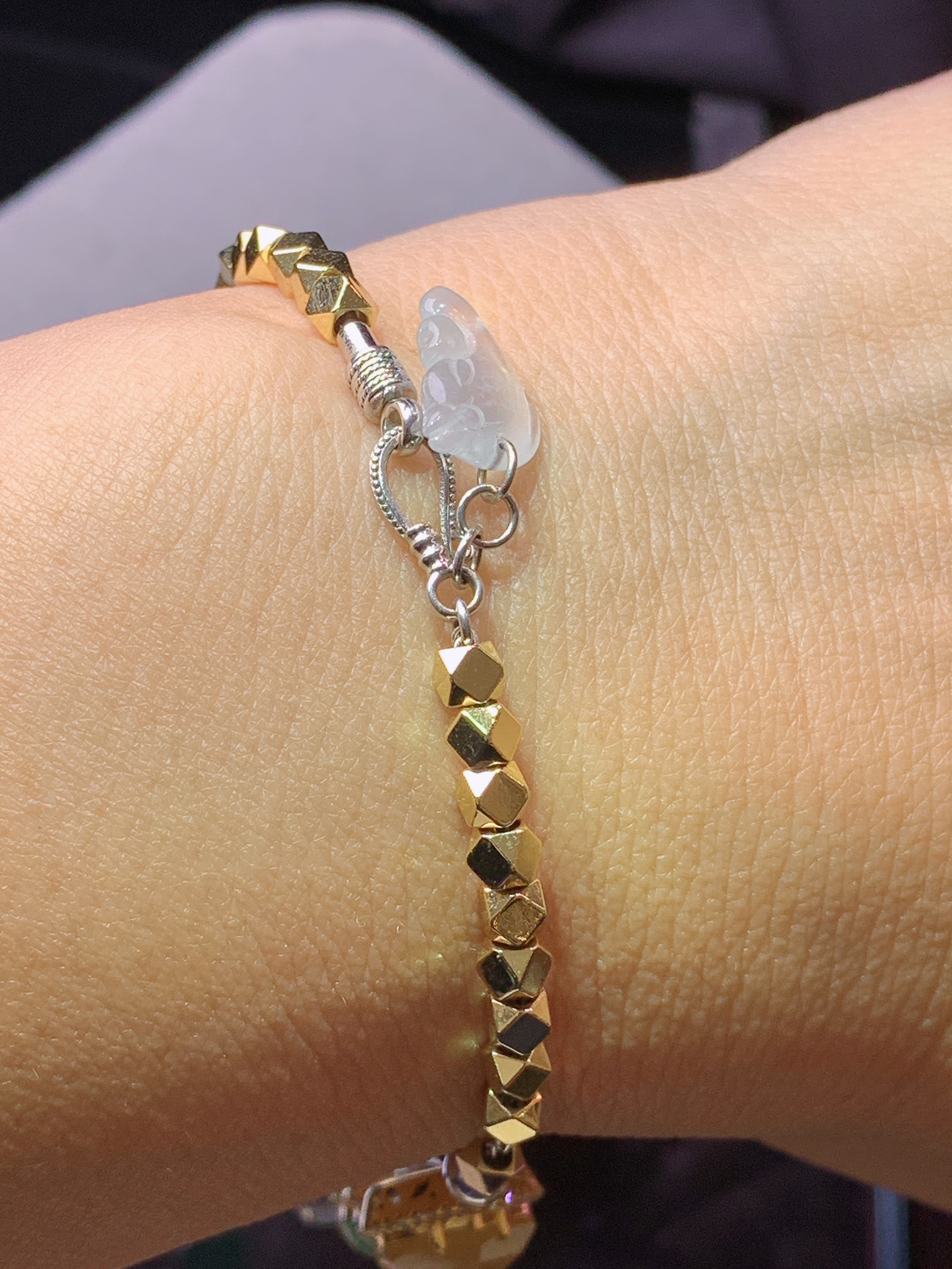 18k金钻镶嵌多宝多彩手链 玉质细腻 色泽艳丽清新 水润亮眼 整体尺寸180*10.5*7.5m5