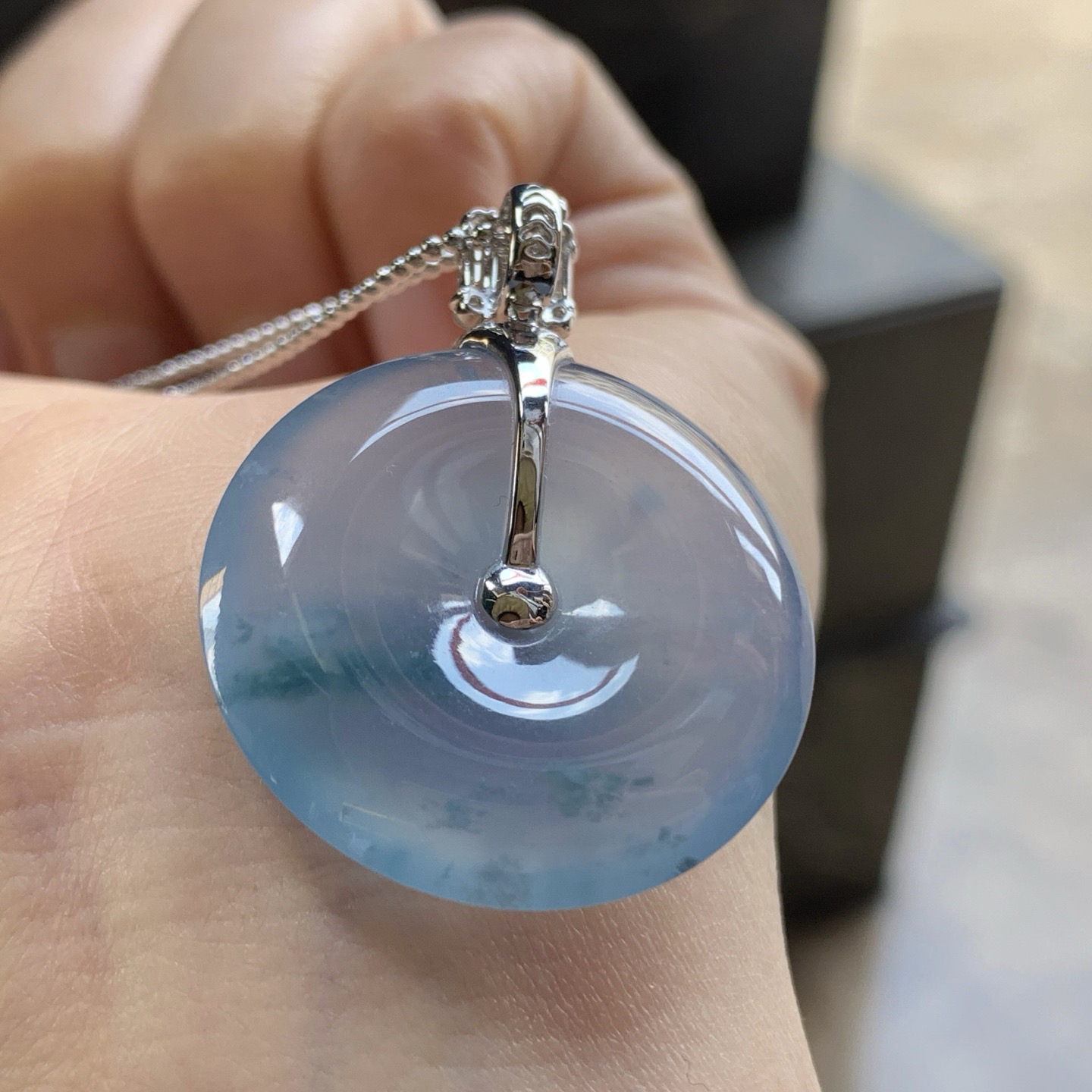 金钻镶嵌冰紫平安扣^_^鲜艳