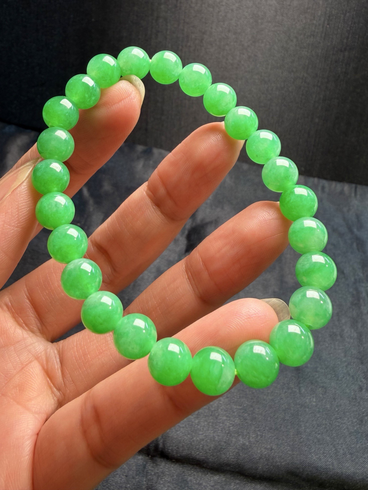 阳绿手串，8mm、25粒