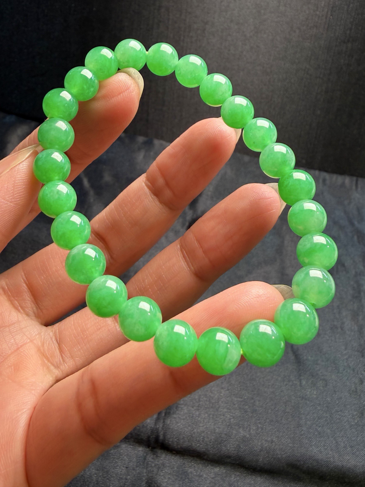 阳绿手串，8mm、25粒