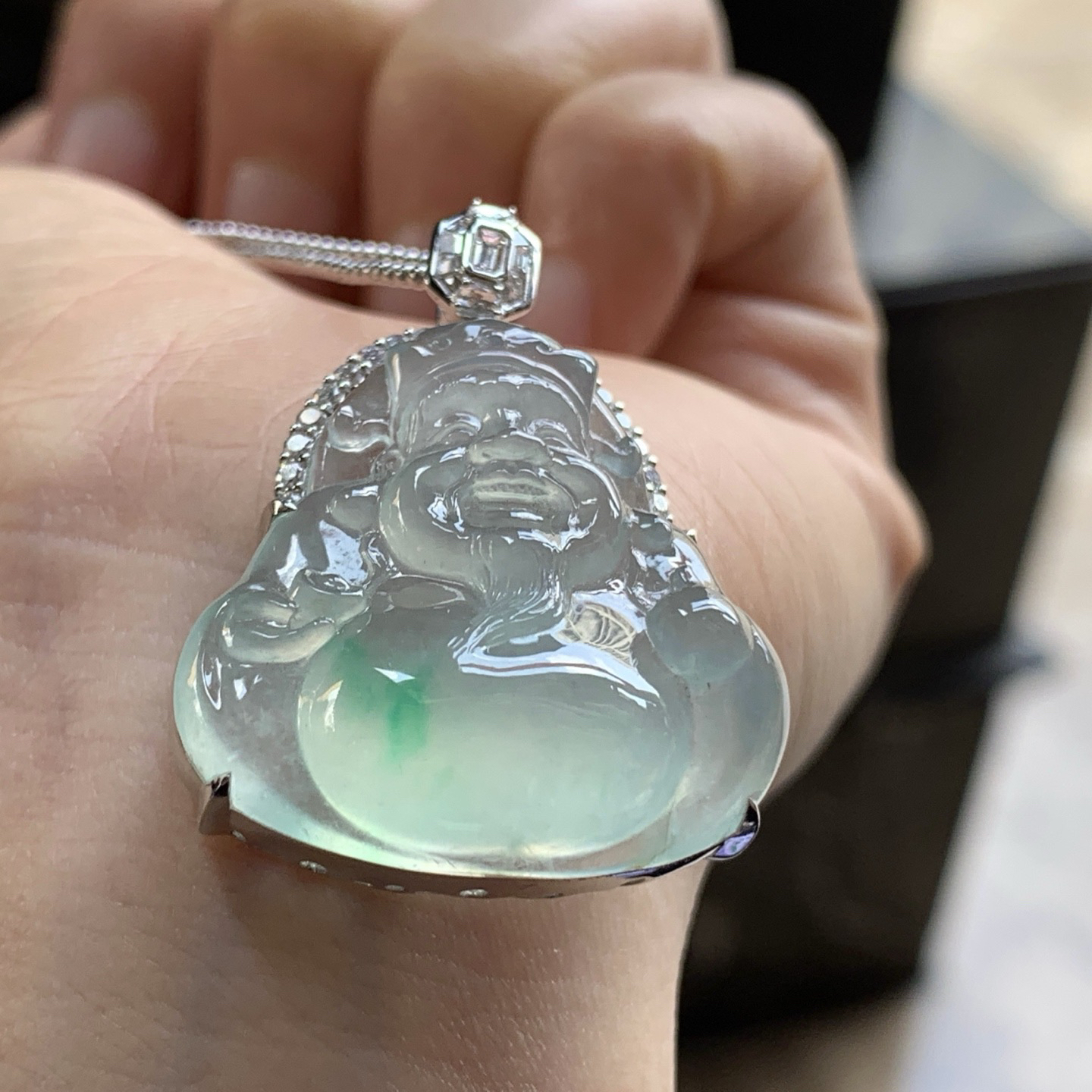 金钻镶嵌冰晴飘绿财神^_^冰透