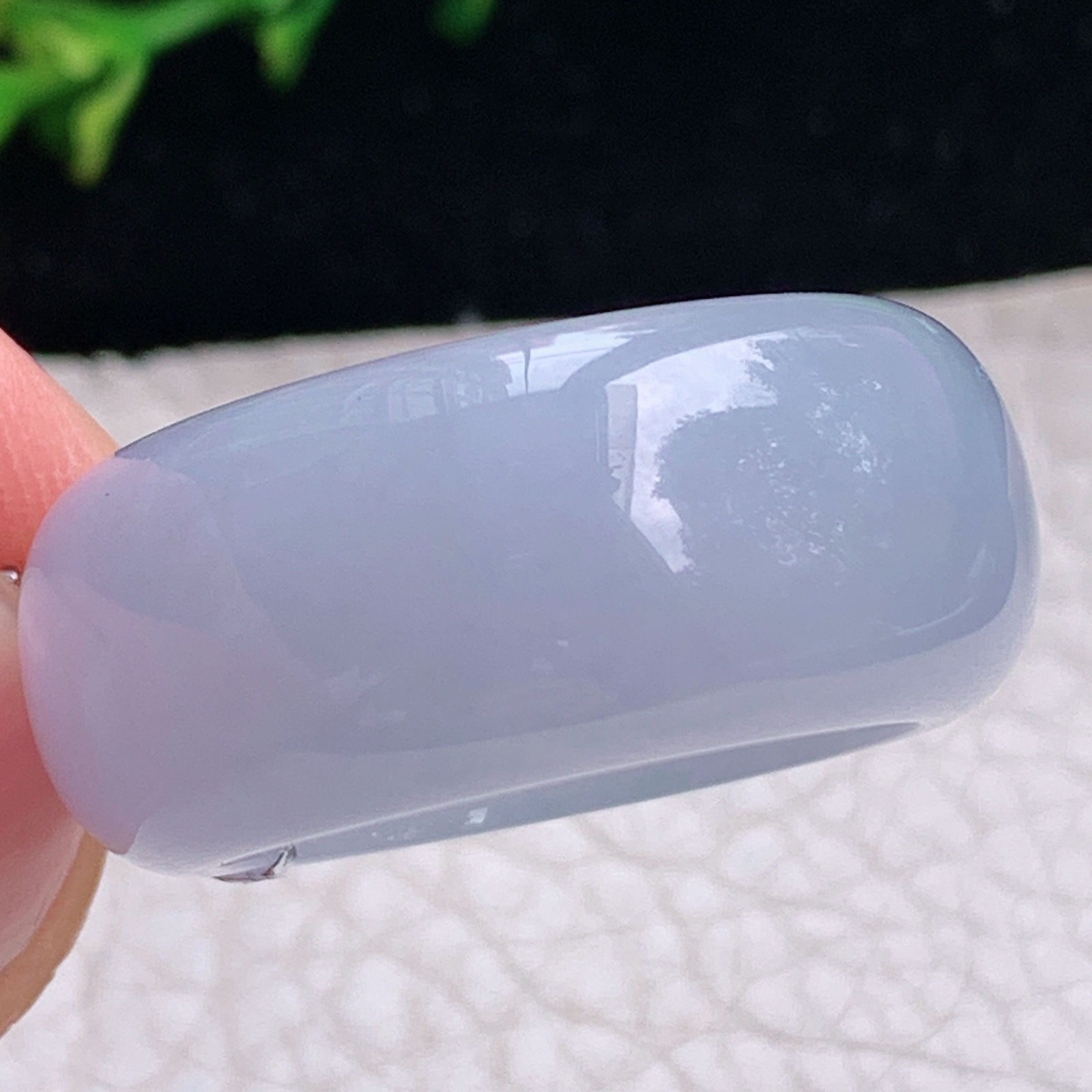 Xqa实拍21.6*12.5*4.6天然缅甸翡翠a货淡紫胶感21.6mm内径指环 戒指