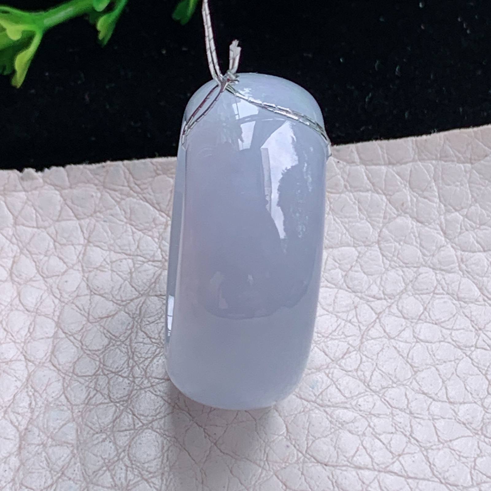 Xqa实拍21.6*12.5*4.6天然缅甸翡翠a货淡紫胶感21.6mm内径指环 戒指