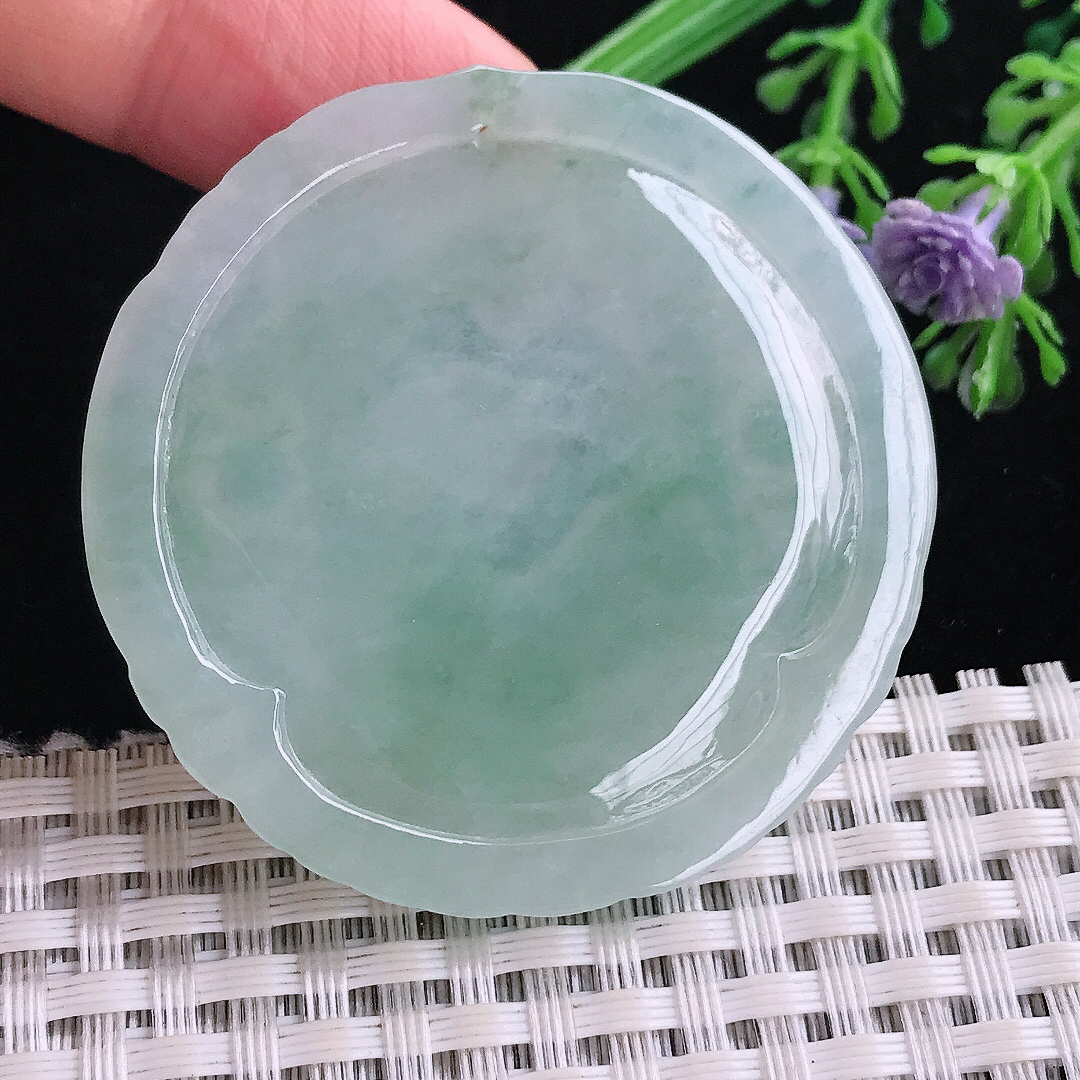 实拍A货翡翠48/48.8/5.5老坑冰胶水灵冰晴招财猪吊坠翡翠猪牌挂件