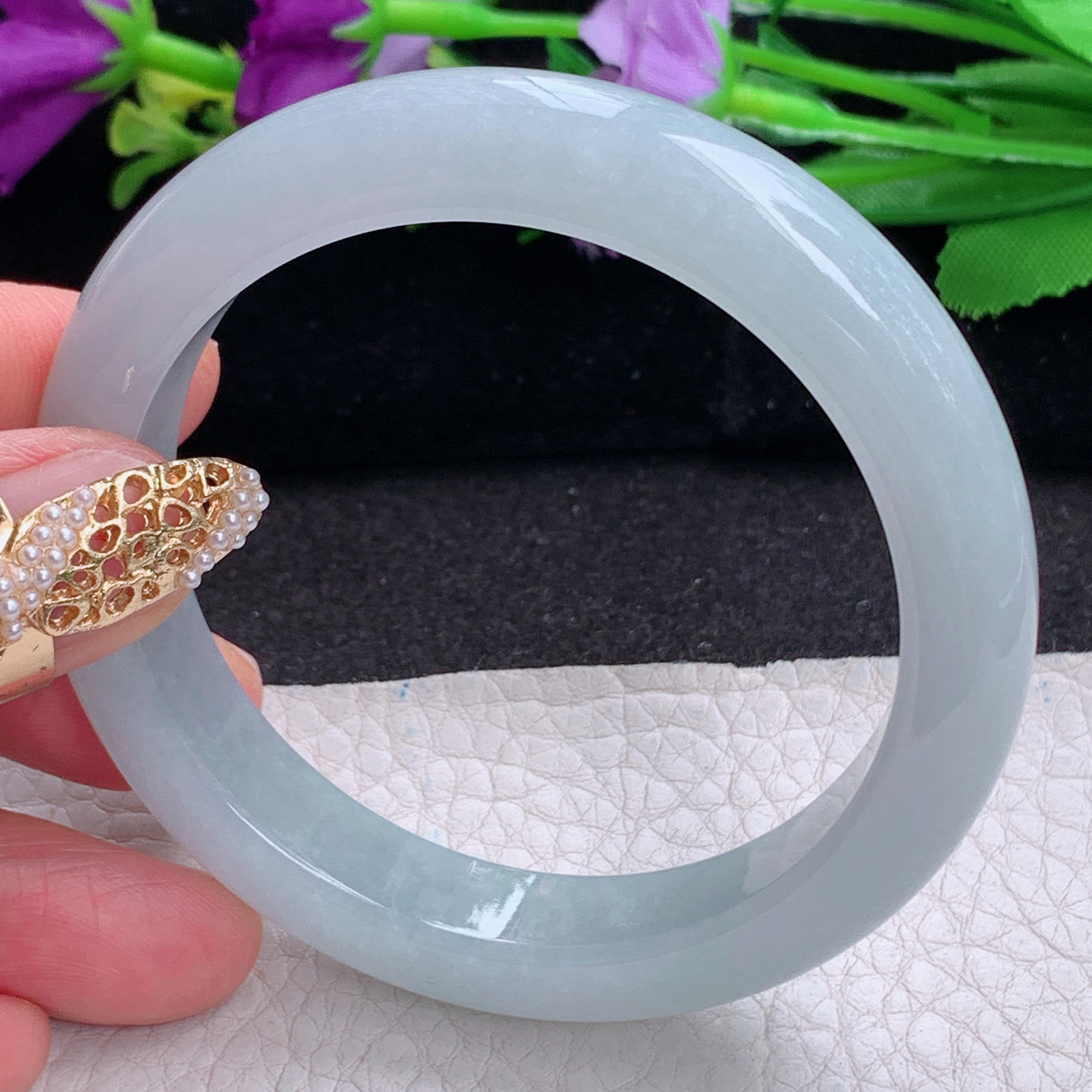 nr实拍55.5*14.6*8.5平安镯 天然缅甸翡翠a货手镯纯美冰胶正圈玉镯子