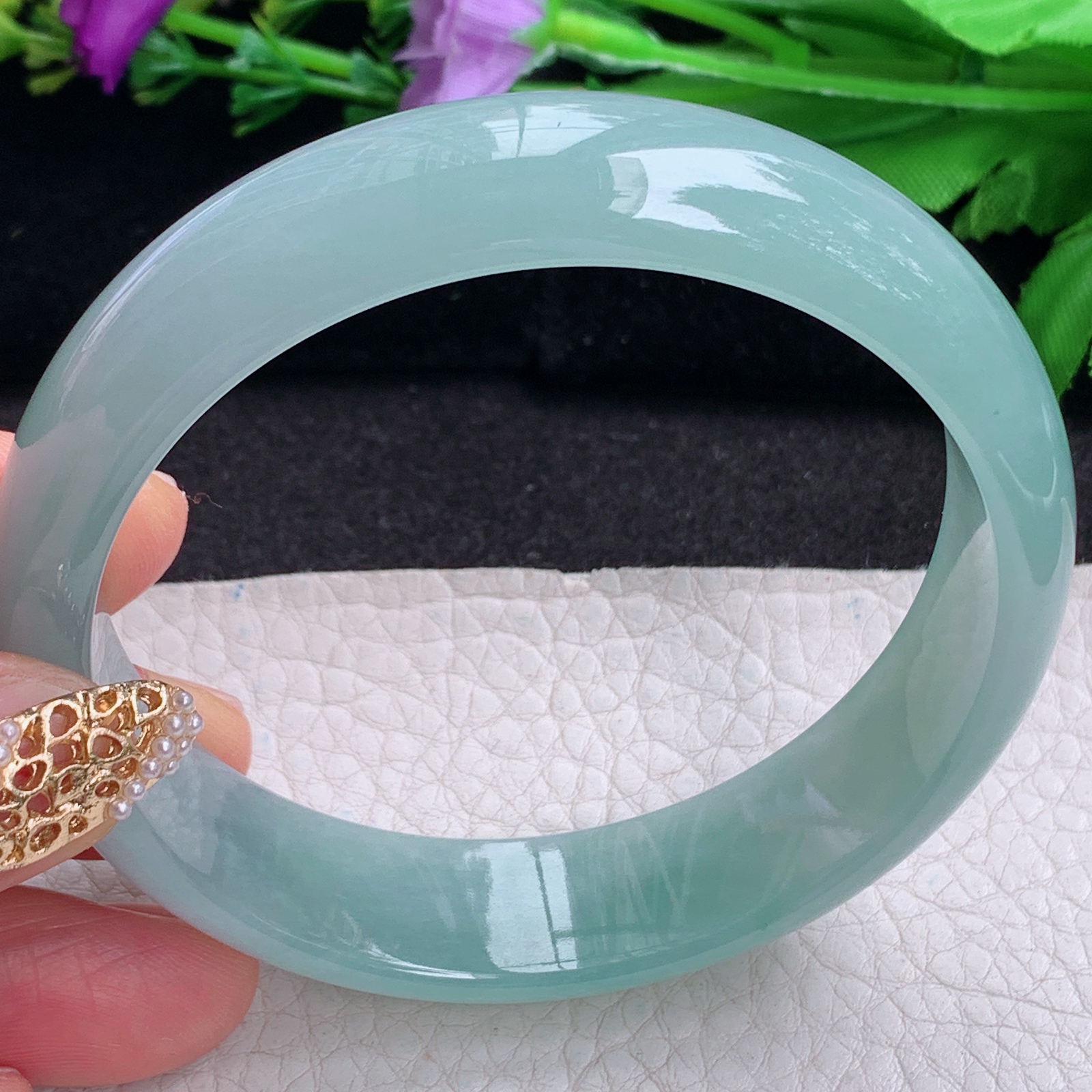 nr大圈口61*15.8*7.2轮胎镯 天然缅甸翡翠a货手镯冰晴胶感正圈玉镯子