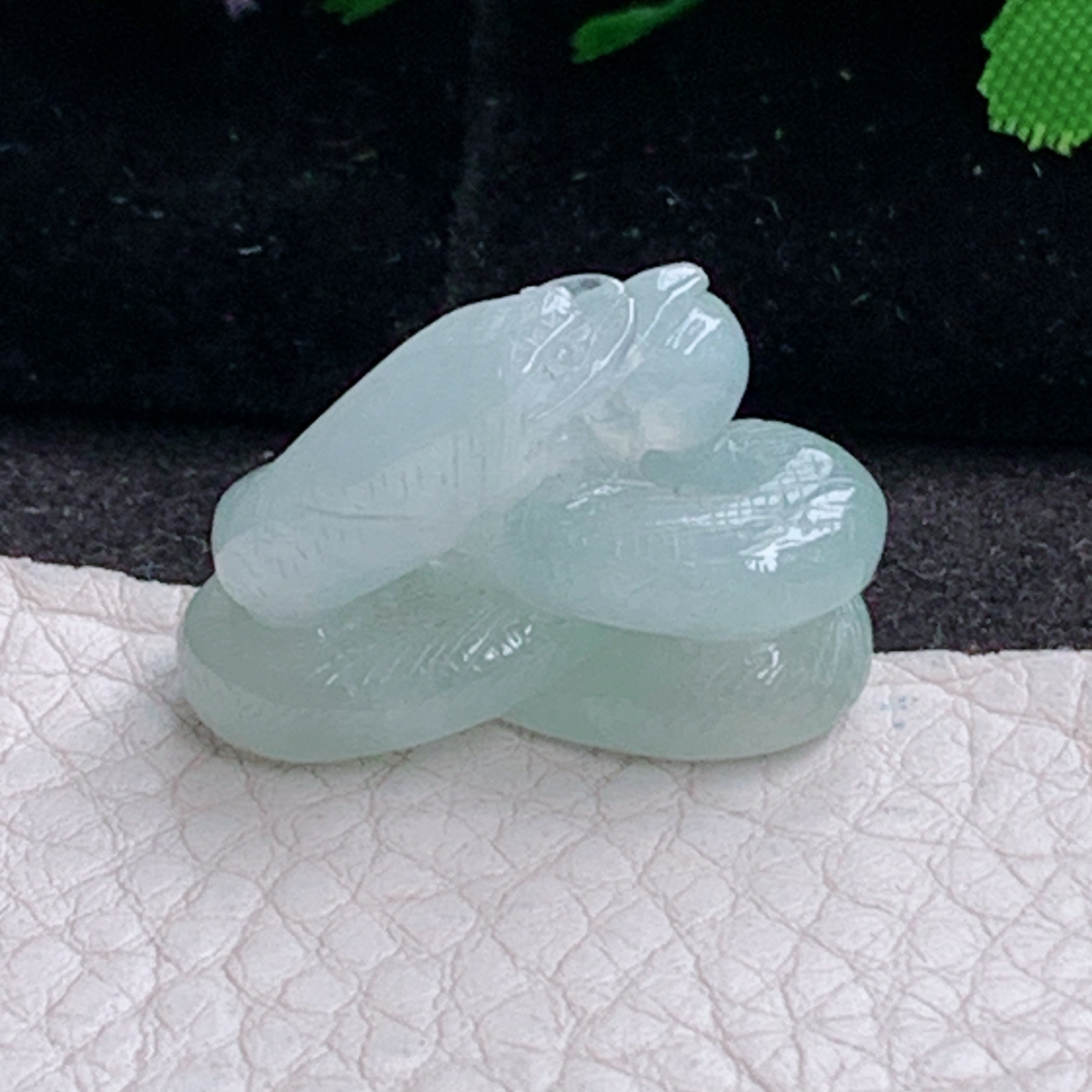 ajj实拍27*10.8*19.2天然缅甸翡翠精雕冰晴立体蛇 生肖蛇玉吊坠 玉挂件