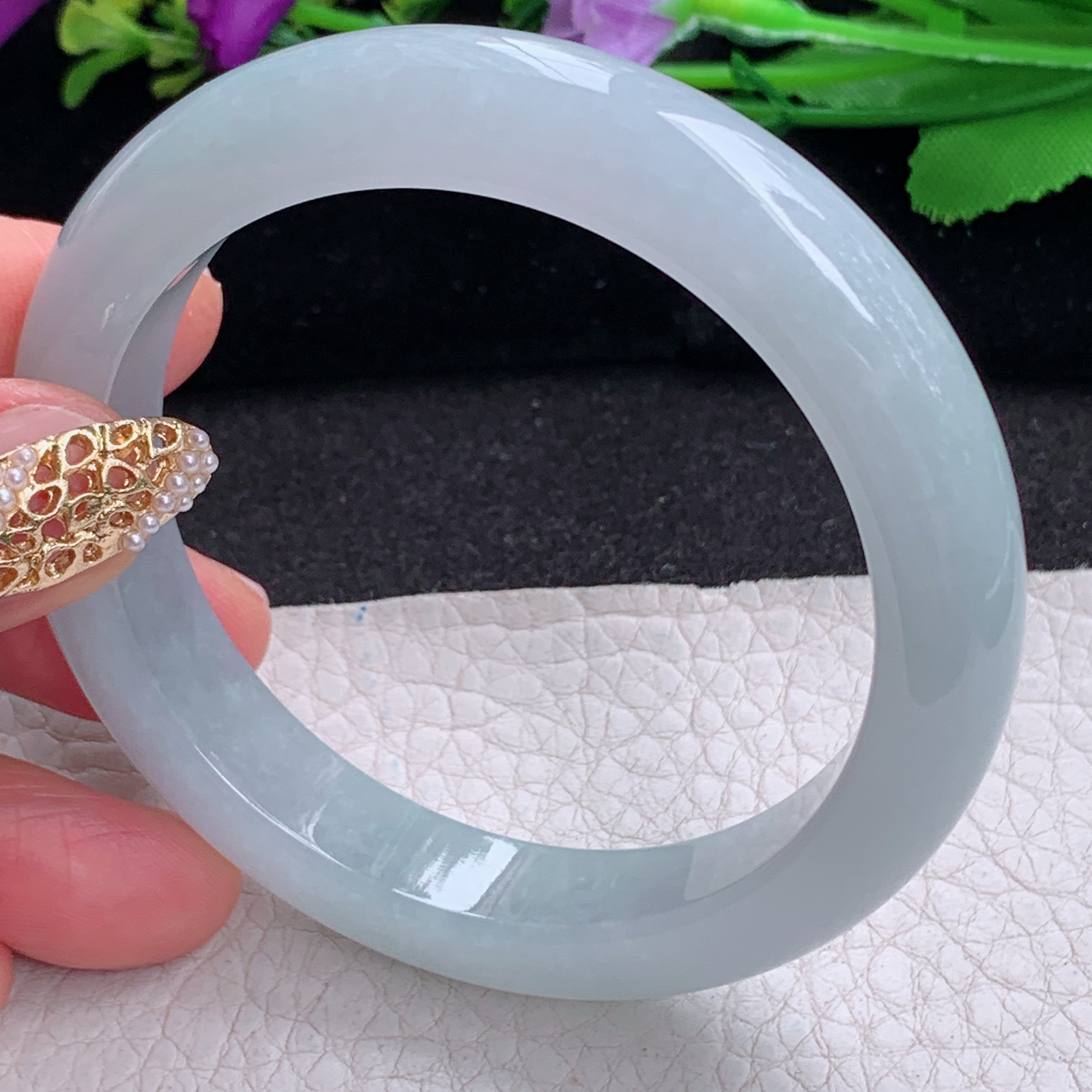 nr实拍55.5*14.6*8.5平安镯 天然缅甸翡翠a货手镯纯美冰胶正圈玉镯子