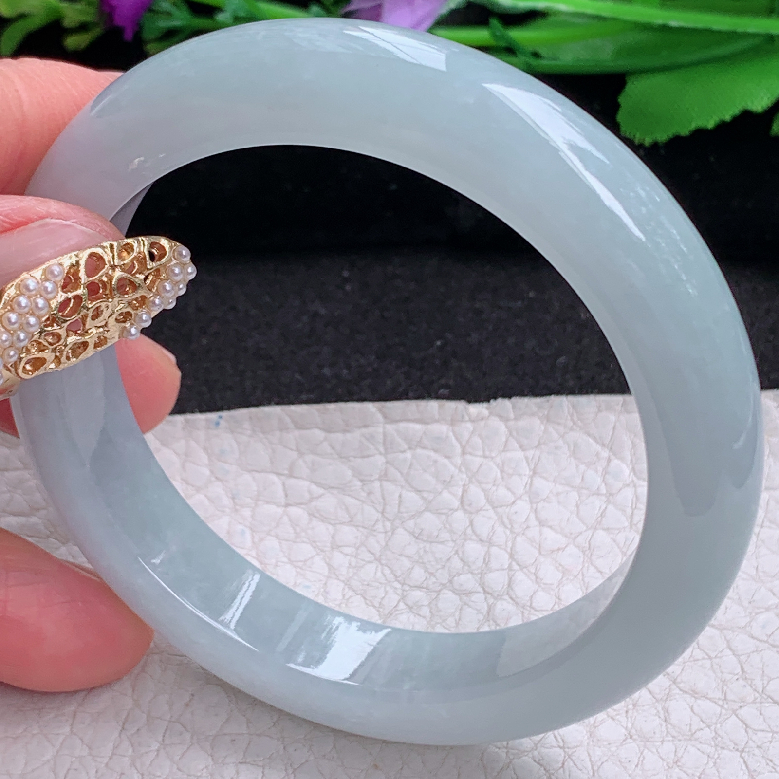 nr实拍55.5*14.6*8.5平安镯 天然缅甸翡翠a货手镯纯美冰胶正圈玉镯子