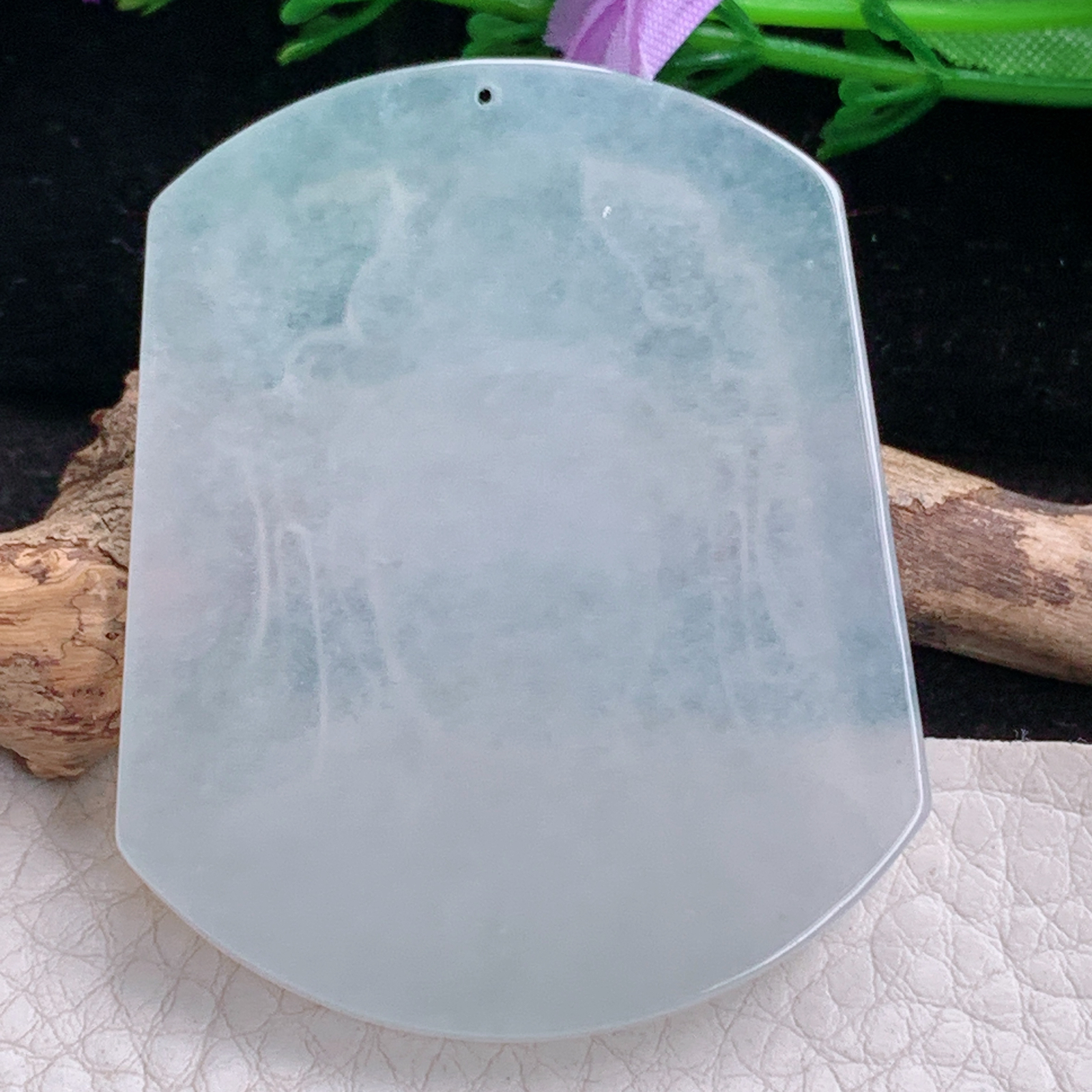 ktj实拍52*41.8*5天然缅甸翡翠精雕冰种观音首 玉观音玉吊坠 玉挂件