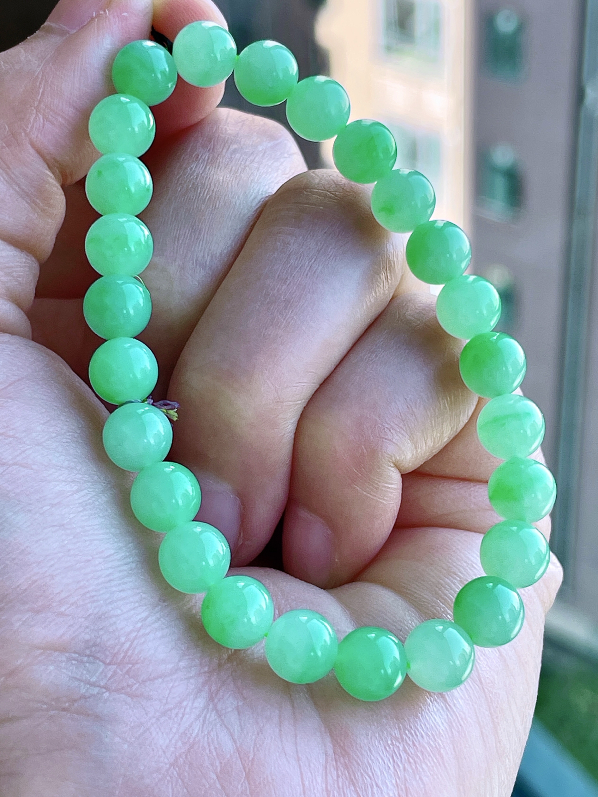 【珠子】冰晴绿手串圆珠珠子手串
【说明】缅料 性价比高  
【尺寸】7.3mm..