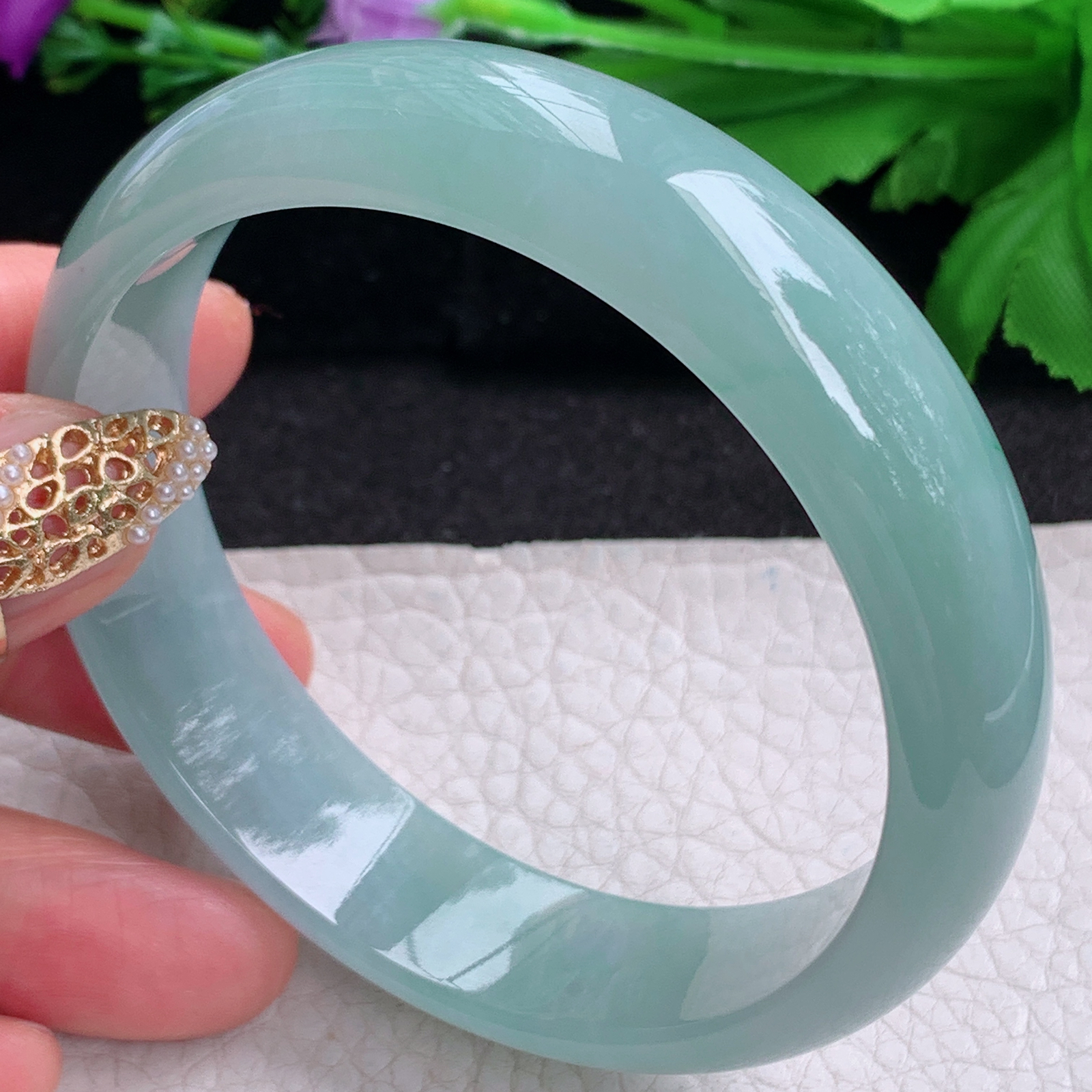 nr大圈口61*15.8*7.2轮胎镯 天然缅甸翡翠a货手镯冰晴胶感正圈玉镯子