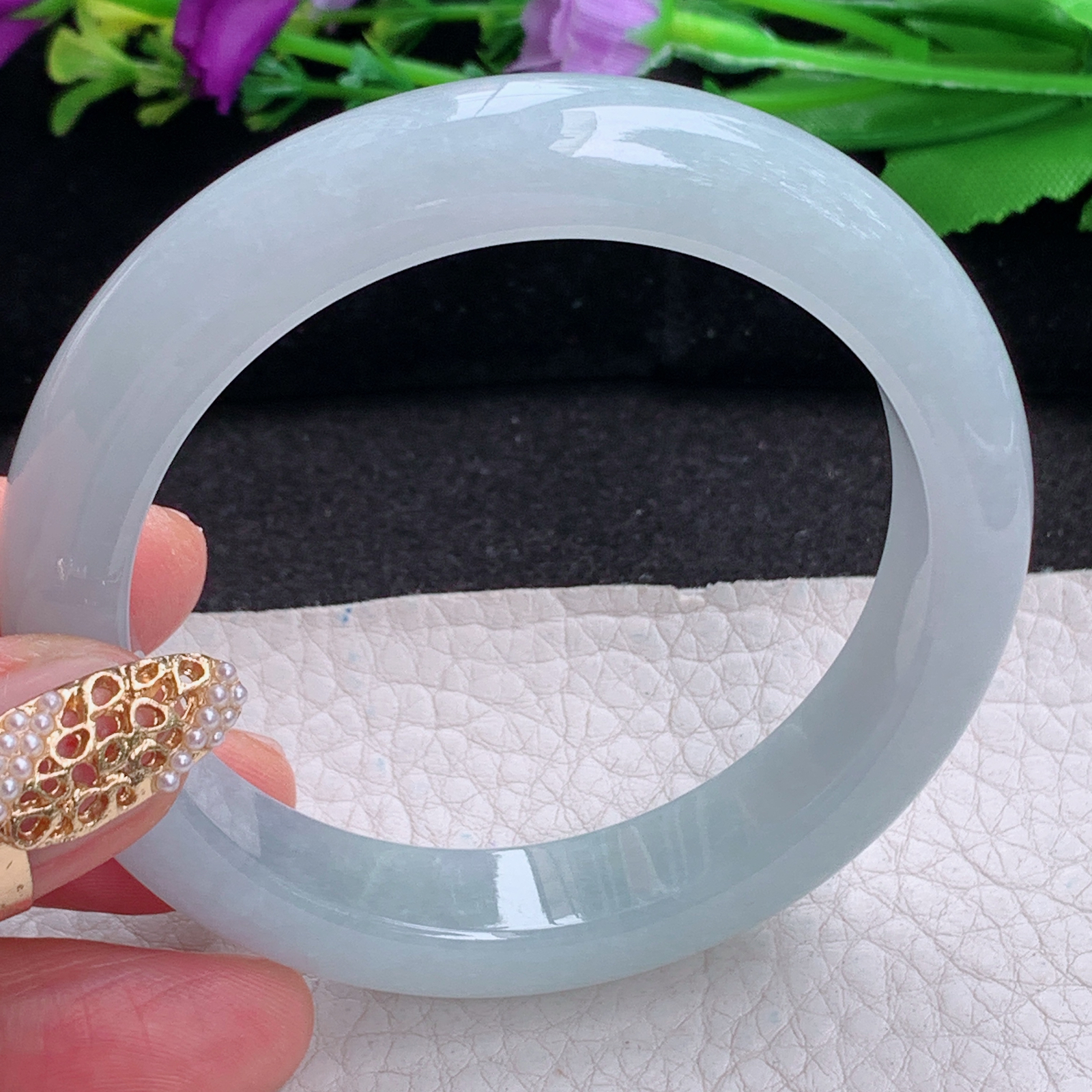 nr实拍55.5*14.6*8.5平安镯 天然缅甸翡翠a货手镯纯美冰胶正圈玉镯子