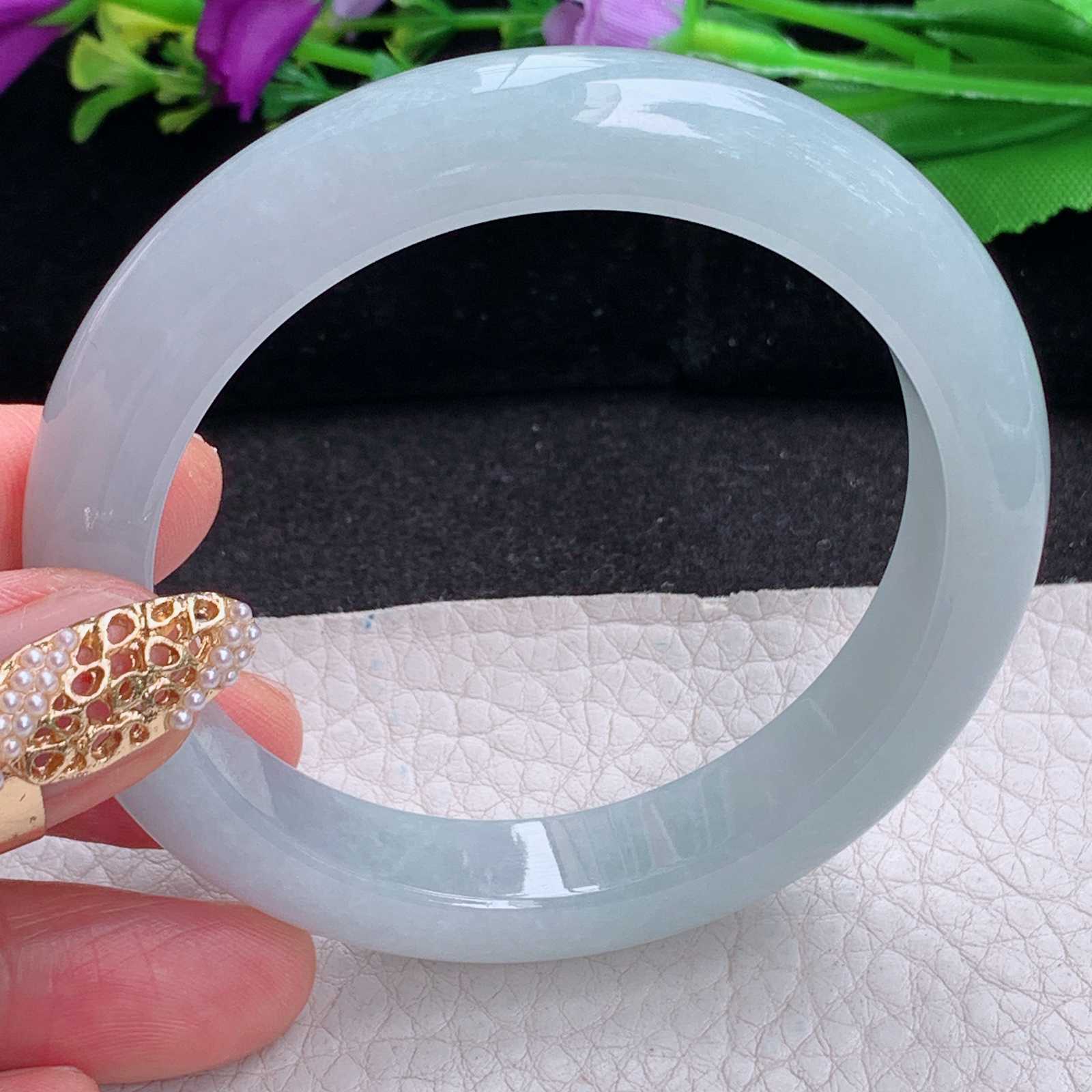 nr实拍55.5*14.6*8.5平安镯 天然缅甸翡翠a货手镯纯美冰胶正圈玉镯子