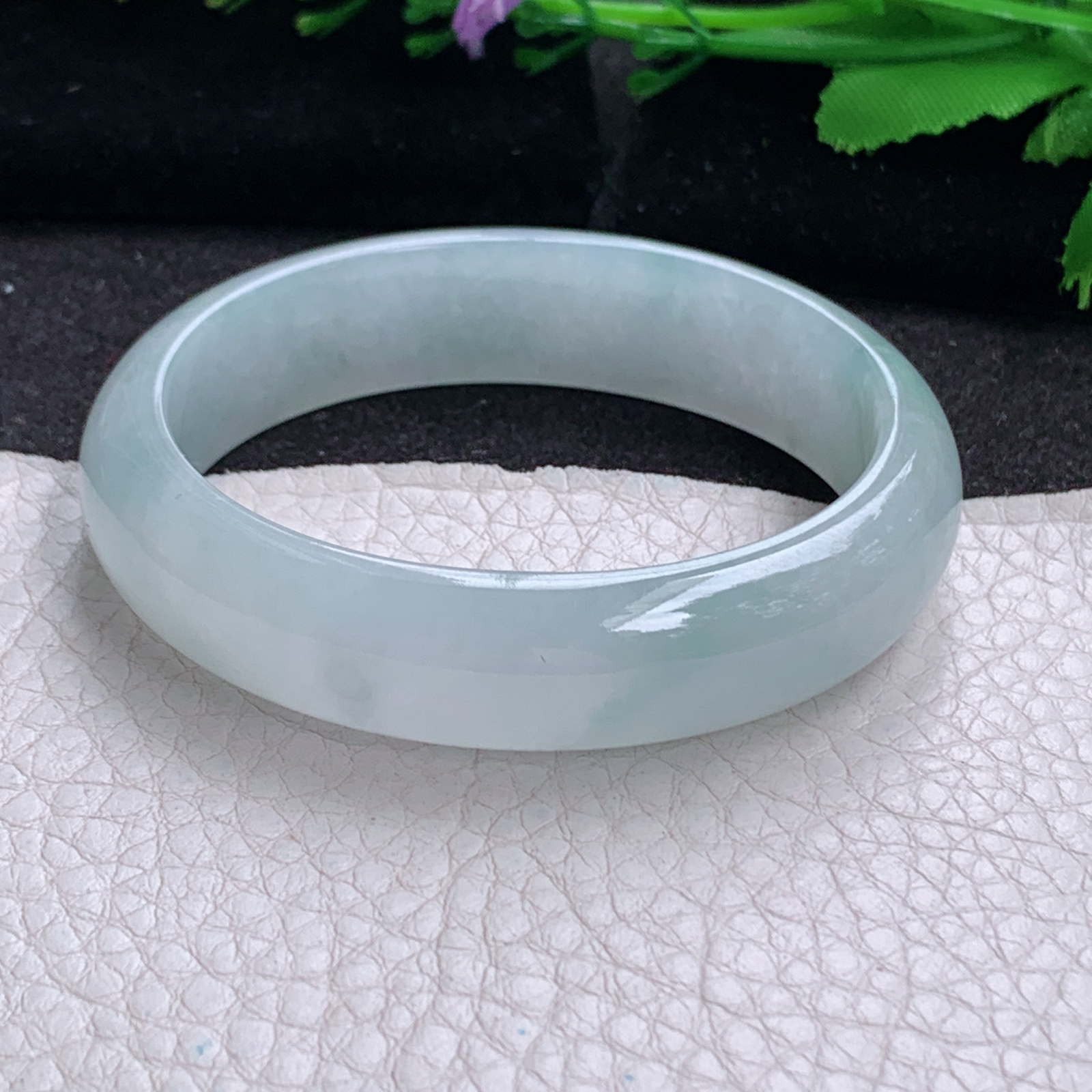 ay小圈口52*48*13.5*7贵妃镯 天然缅甸翡翠a货手镯冰润蛋形玉镯子