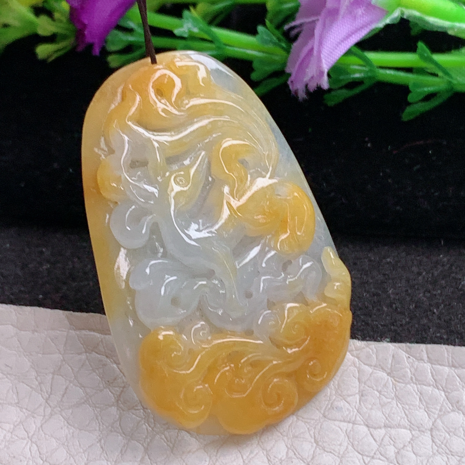 ajj实拍46.8*30.5*6.2天然缅甸翡翠怀古雕招财鼠 生肖鼠玉吊坠 玉挂件