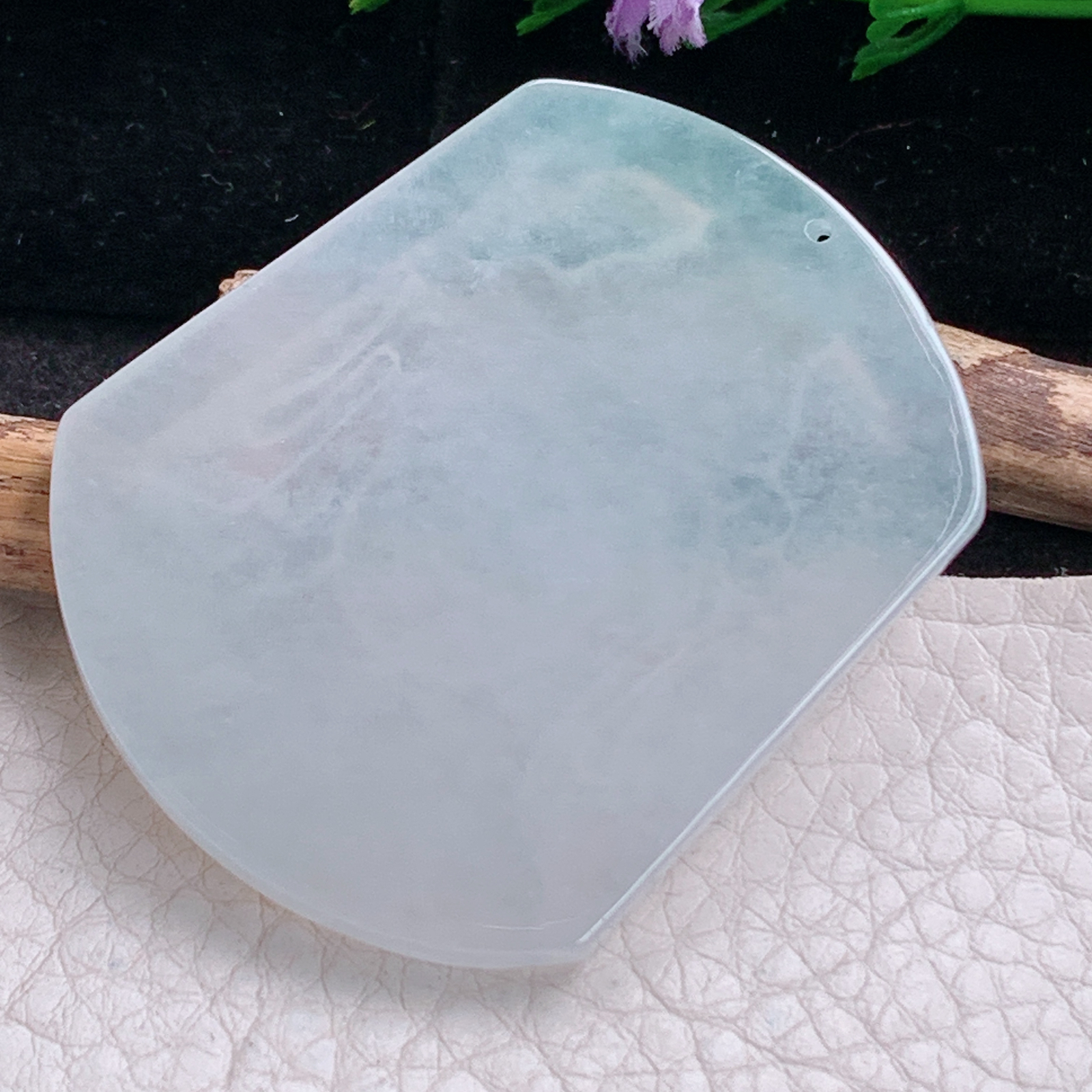 ktj实拍52*41.8*5天然缅甸翡翠精雕冰种观音首 玉观音玉吊坠 玉挂件