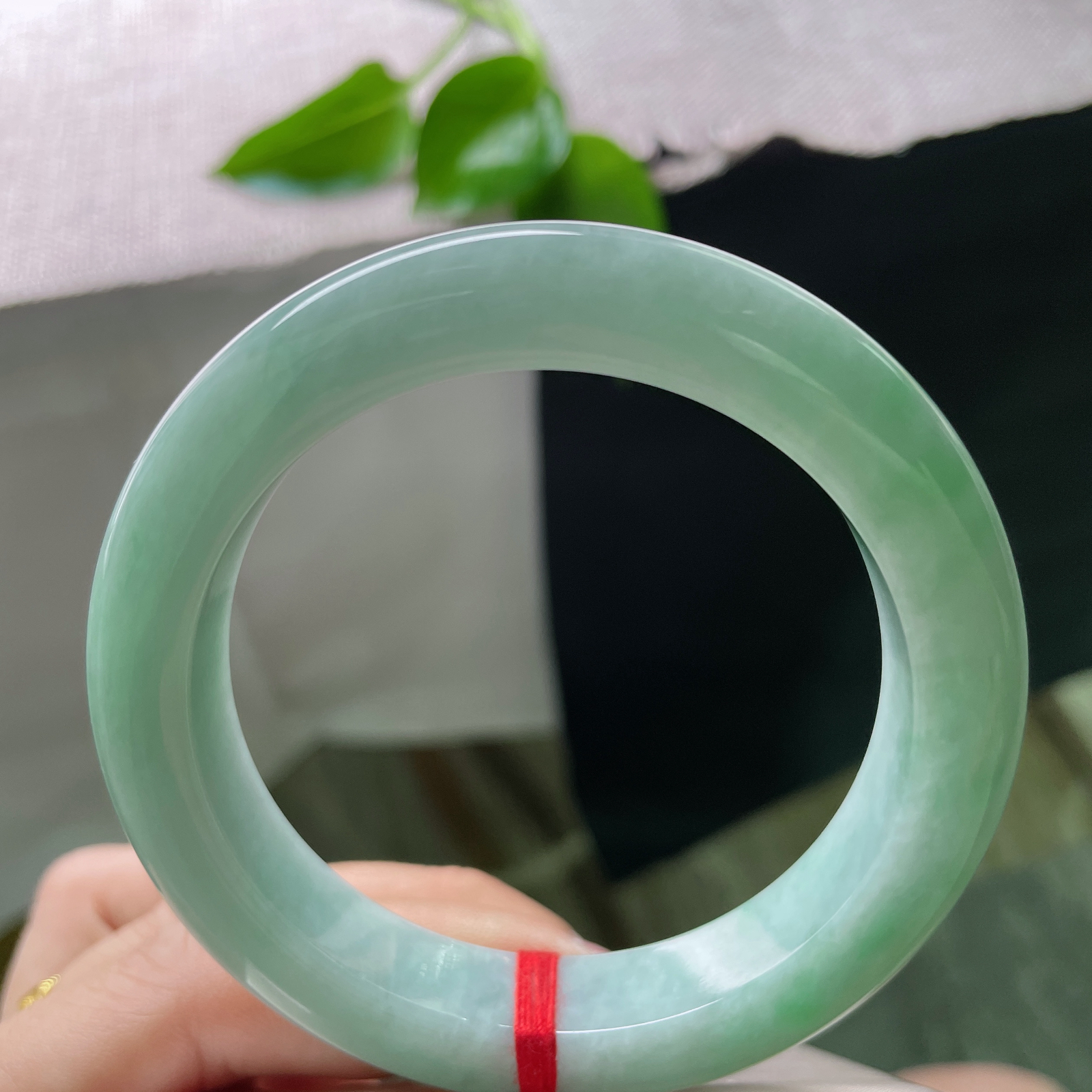 56/11.9/9.9，绿底正圈，镯型厚装饱满，细润，清新自然，活力满满..