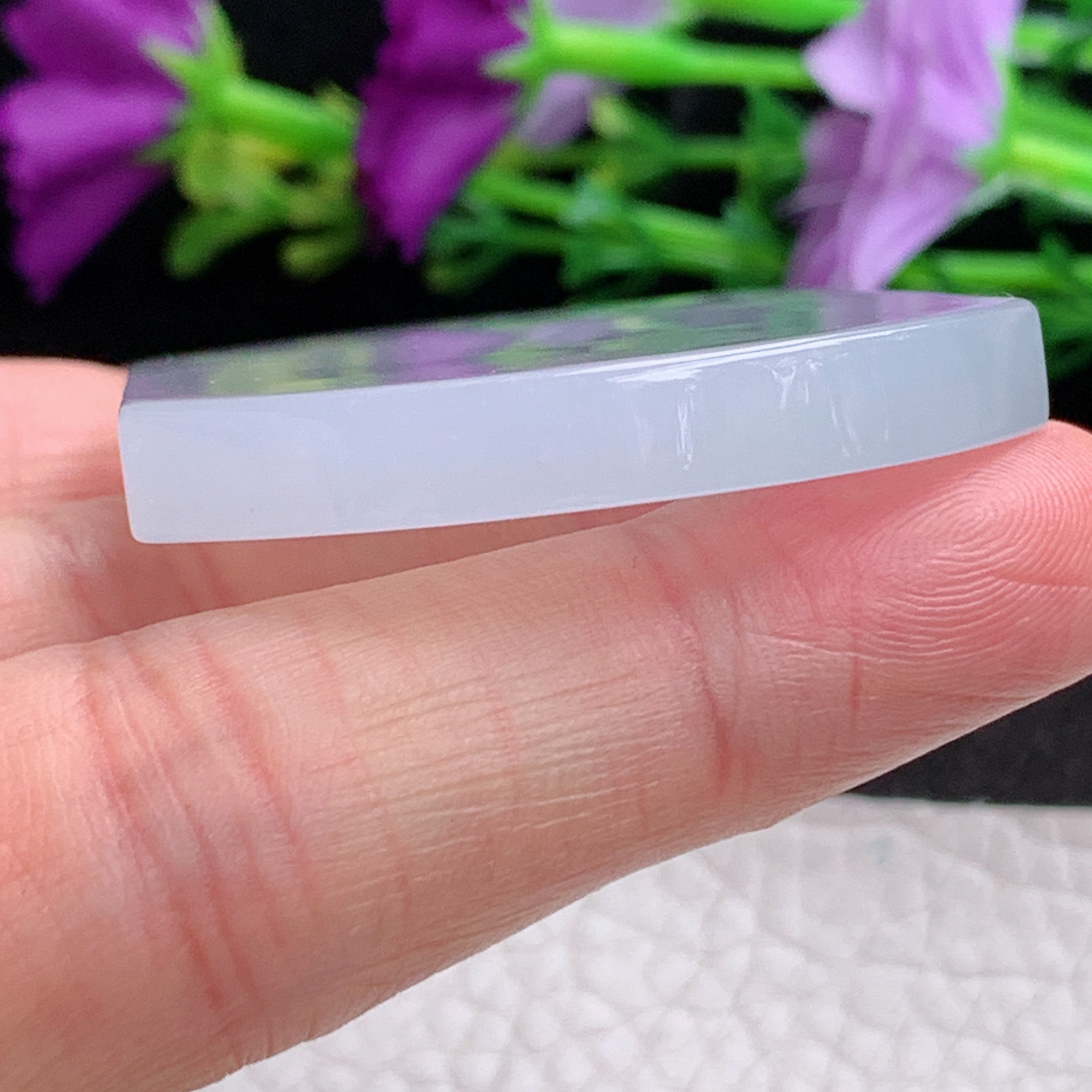 ktj实拍49.5*40*5.8天然缅甸翡翠精雕冰纯平安无事牌 素面牌玉吊坠 玉挂件