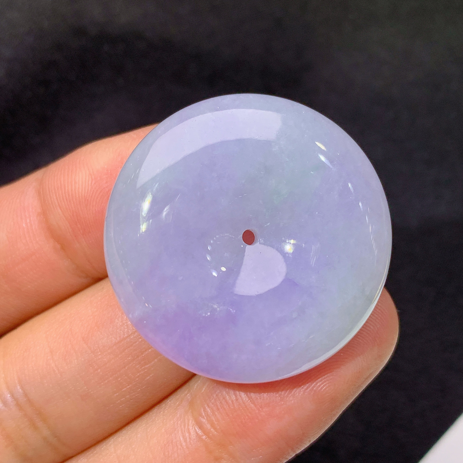 紫罗兰平安扣，温润细腻，颜色鲜艳，Xky 尺寸29.2*8.7