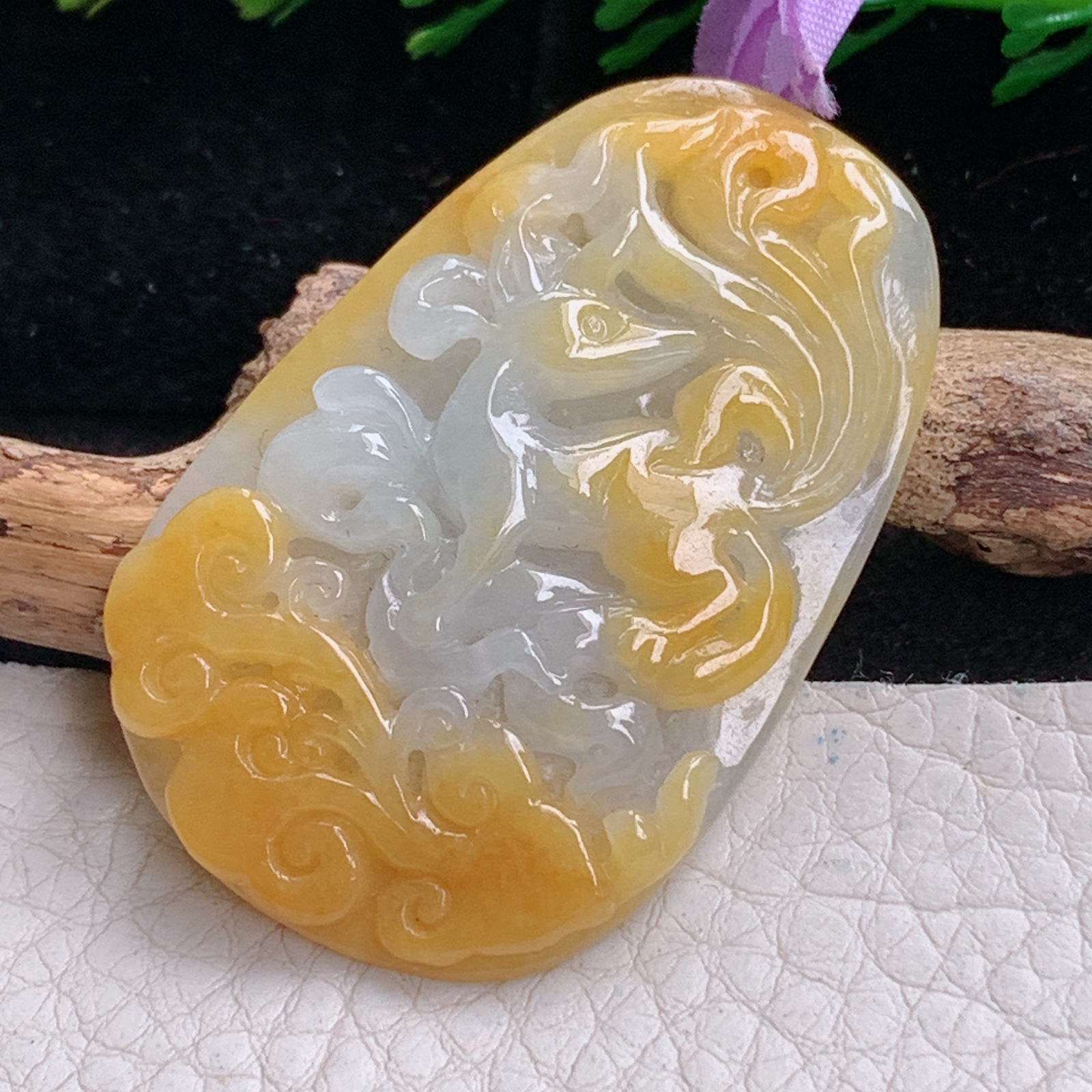 ajj实拍46.8*30.5*6.2天然缅甸翡翠怀古雕招财鼠 生肖鼠玉吊坠 玉挂件