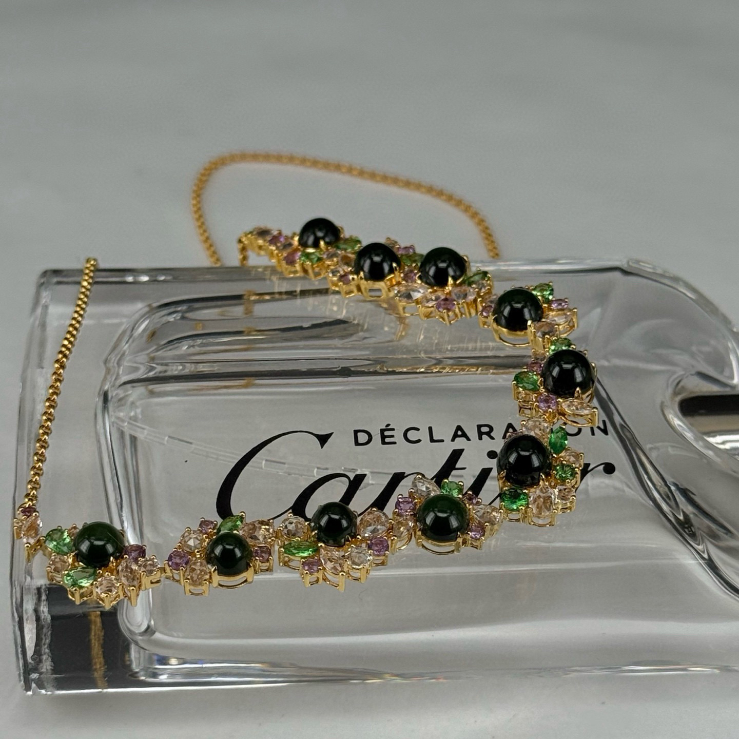 精品豪镶墨翠蛋面项链 种好色正 黑度好 打灯通透  尺寸5.5