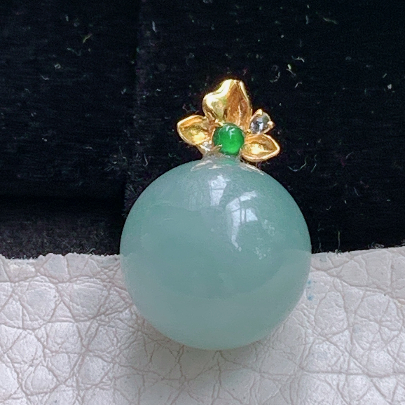 lz实拍 20*15天然缅甸翡翠冰晴圆珠玉吊坠 圆圆满满玉挂件